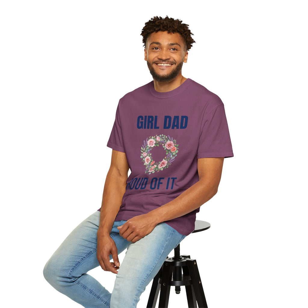 Girl Dad Floral Wreath T-Shirt — Proud Girl Dad Father's Day Gift Tee