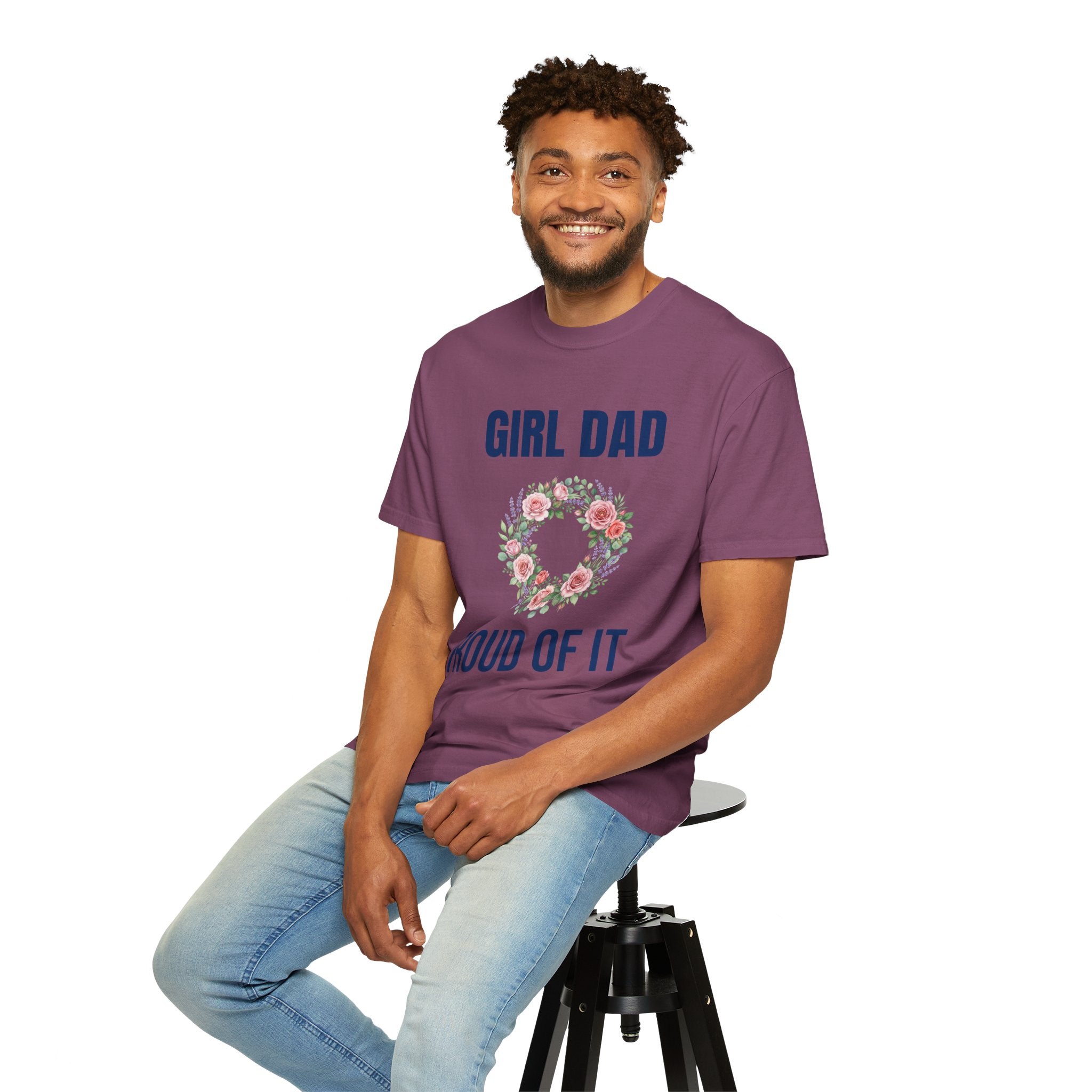 Girl Dad Floral Wreath T-Shirt — Proud Girl Dad Father's Day Gift Tee