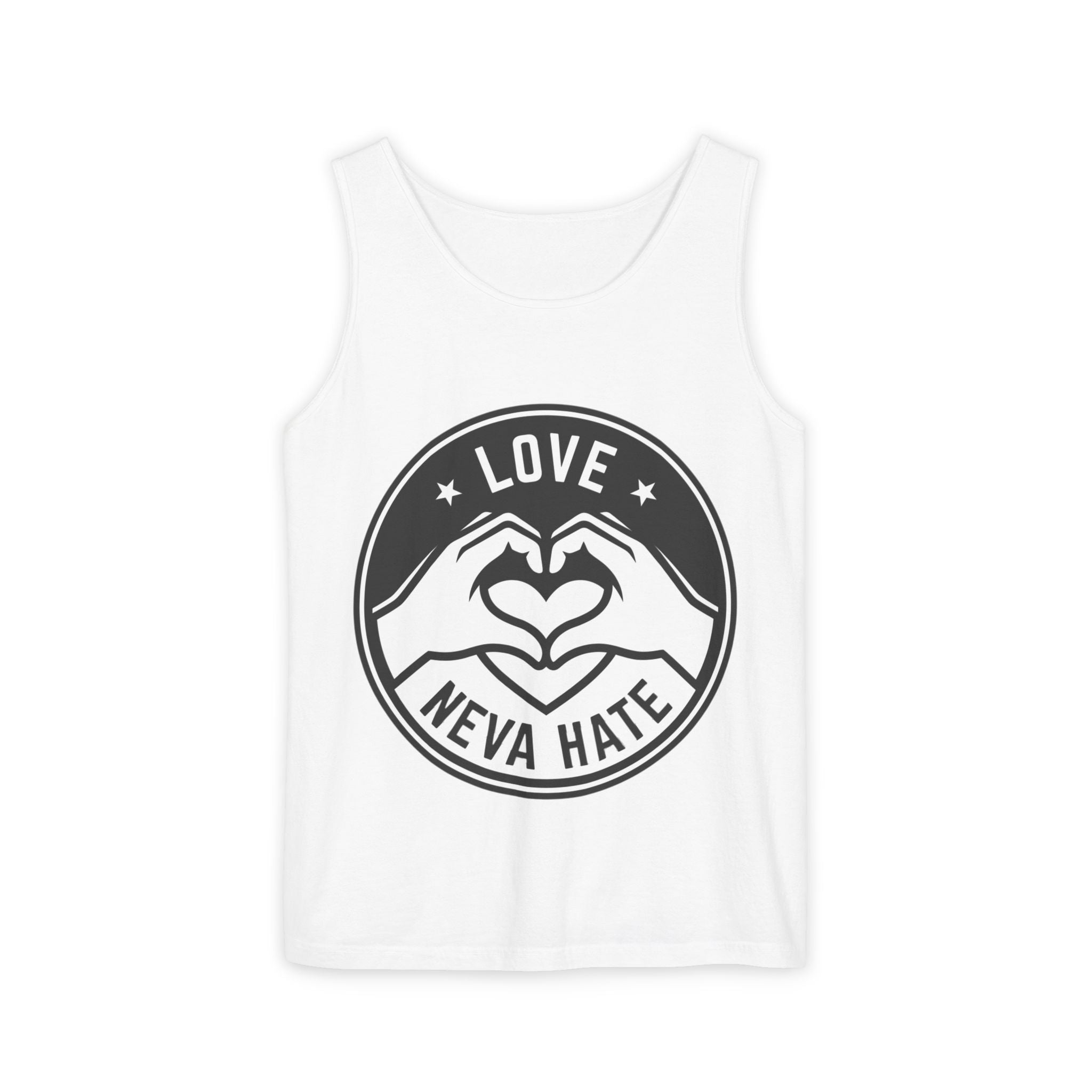Love Not Hate Tank Top — Heart Hands "Love Neva Hate" Graphic Tank