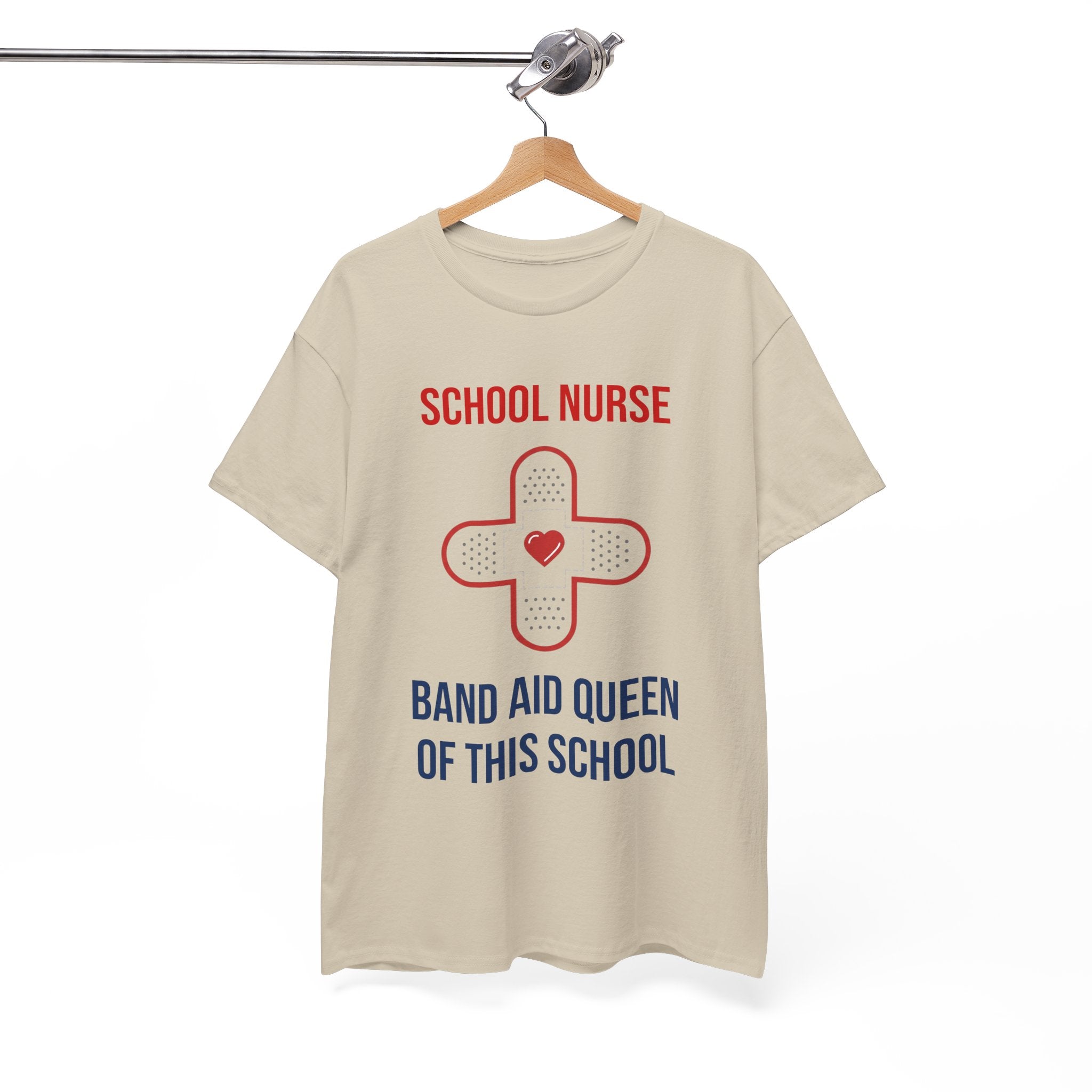 School Nurse T-Shirt – “Band Aid Queen of This School” Cotton Tee