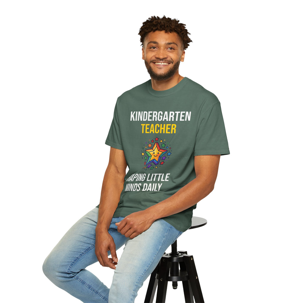 Kindergarten Teacher T-Shirt - "Shaping Little Minds Daily" Cute Star Design
