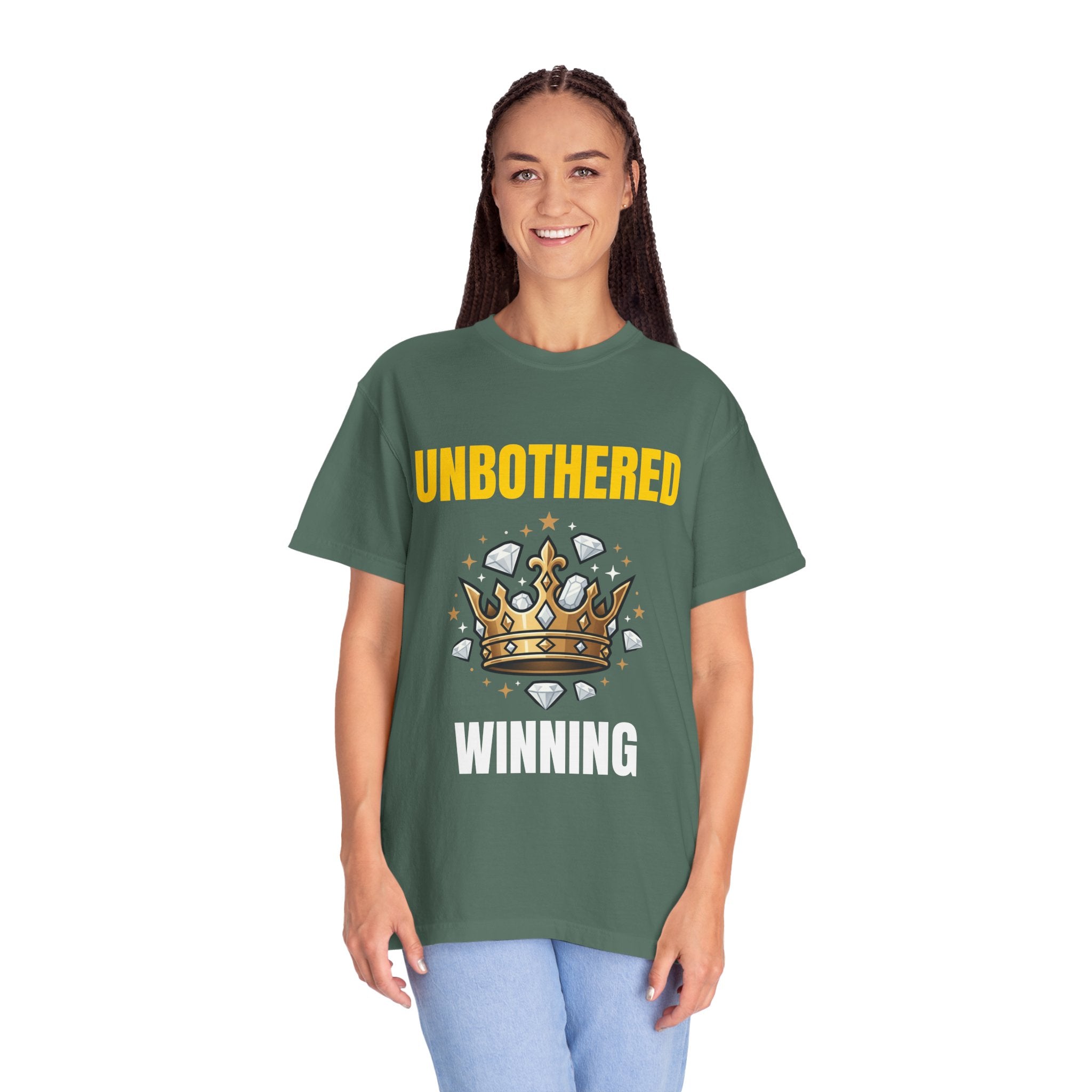 Unbothered Winning T-Shirt — Crown Graphic Motivational Tee