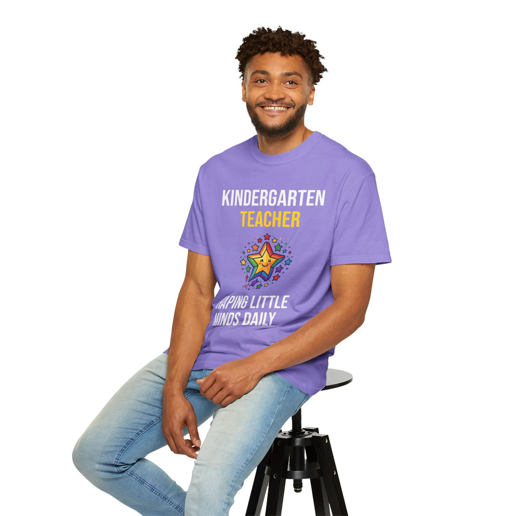 Kindergarten Teacher T-Shirt - "Shaping Little Minds Daily" Cute Star Design