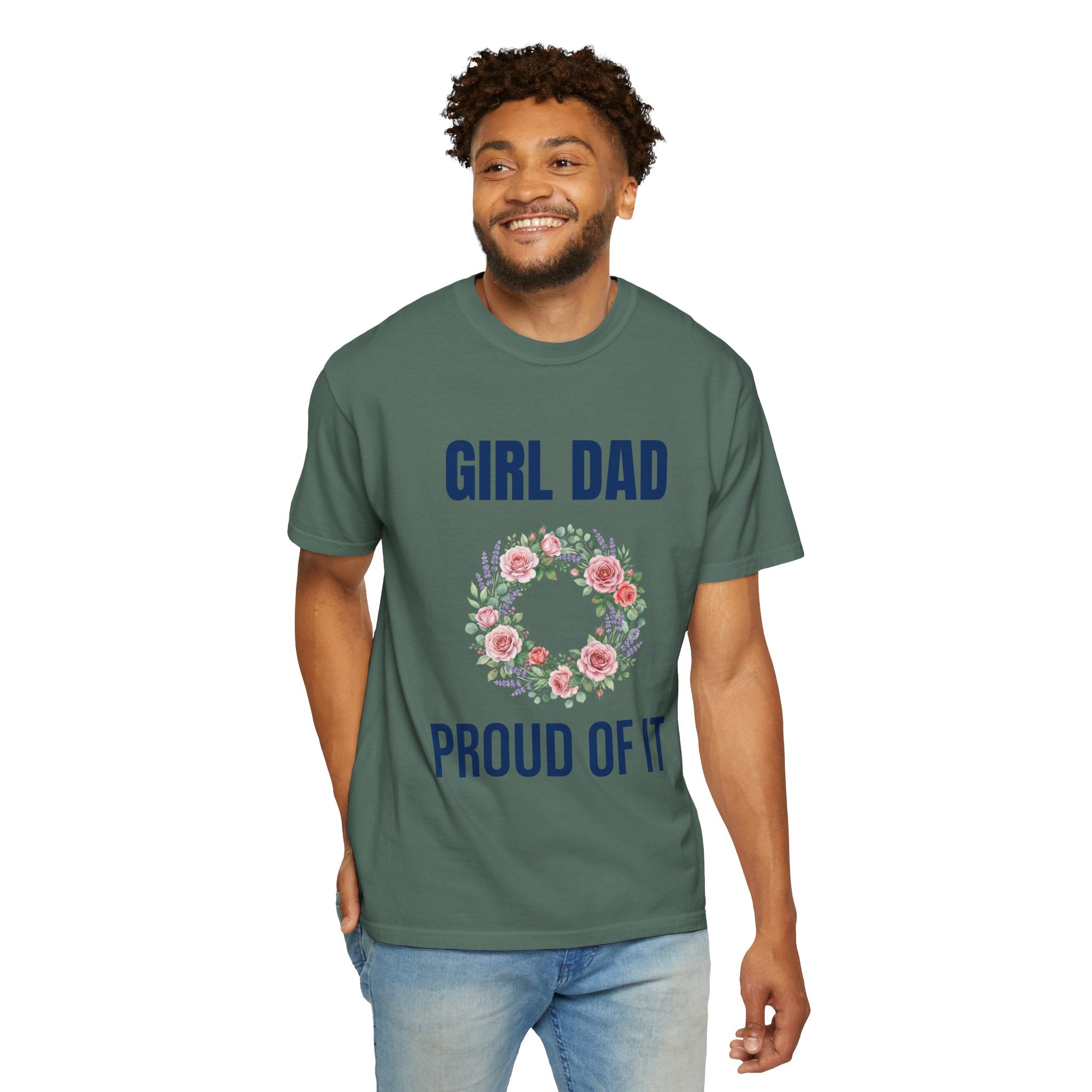 Girl Dad Floral Wreath T-Shirt — Proud Girl Dad Father's Day Gift Tee