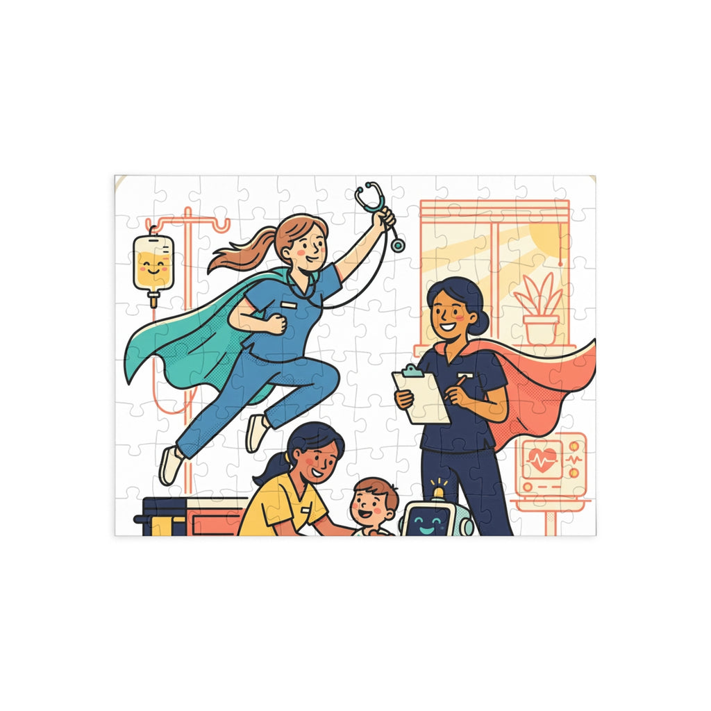 Hero Nurse Family Puzzle — 96/252/500-Piece Medical Team Jigsaw (Kids & Adults)