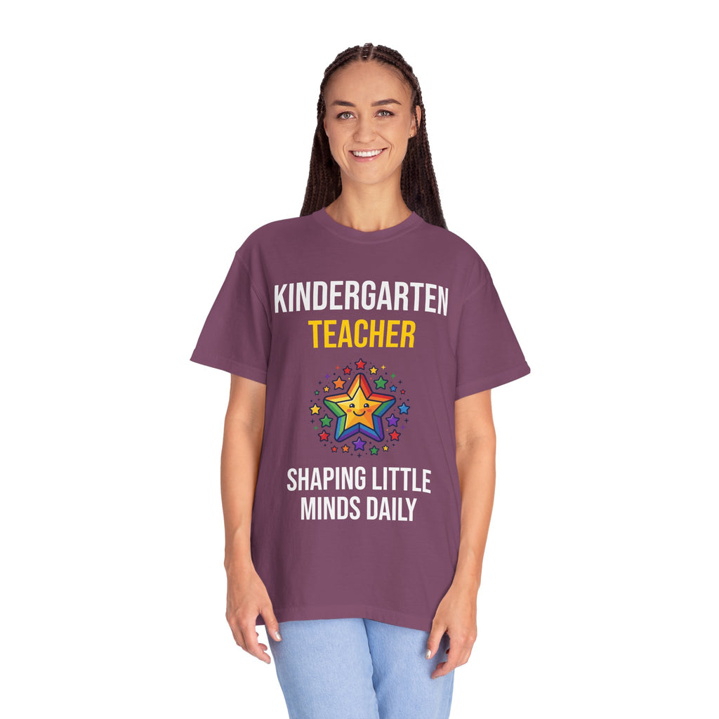 Kindergarten Teacher T-Shirt - "Shaping Little Minds Daily" Cute Star Design