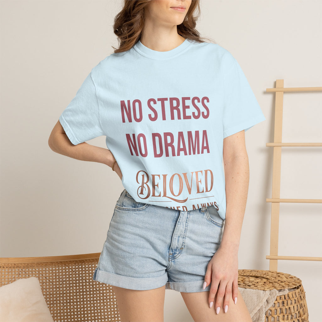 No Stress No Drama Beloved T-Shirt — Positive Message Tee for Women & Loved Ones