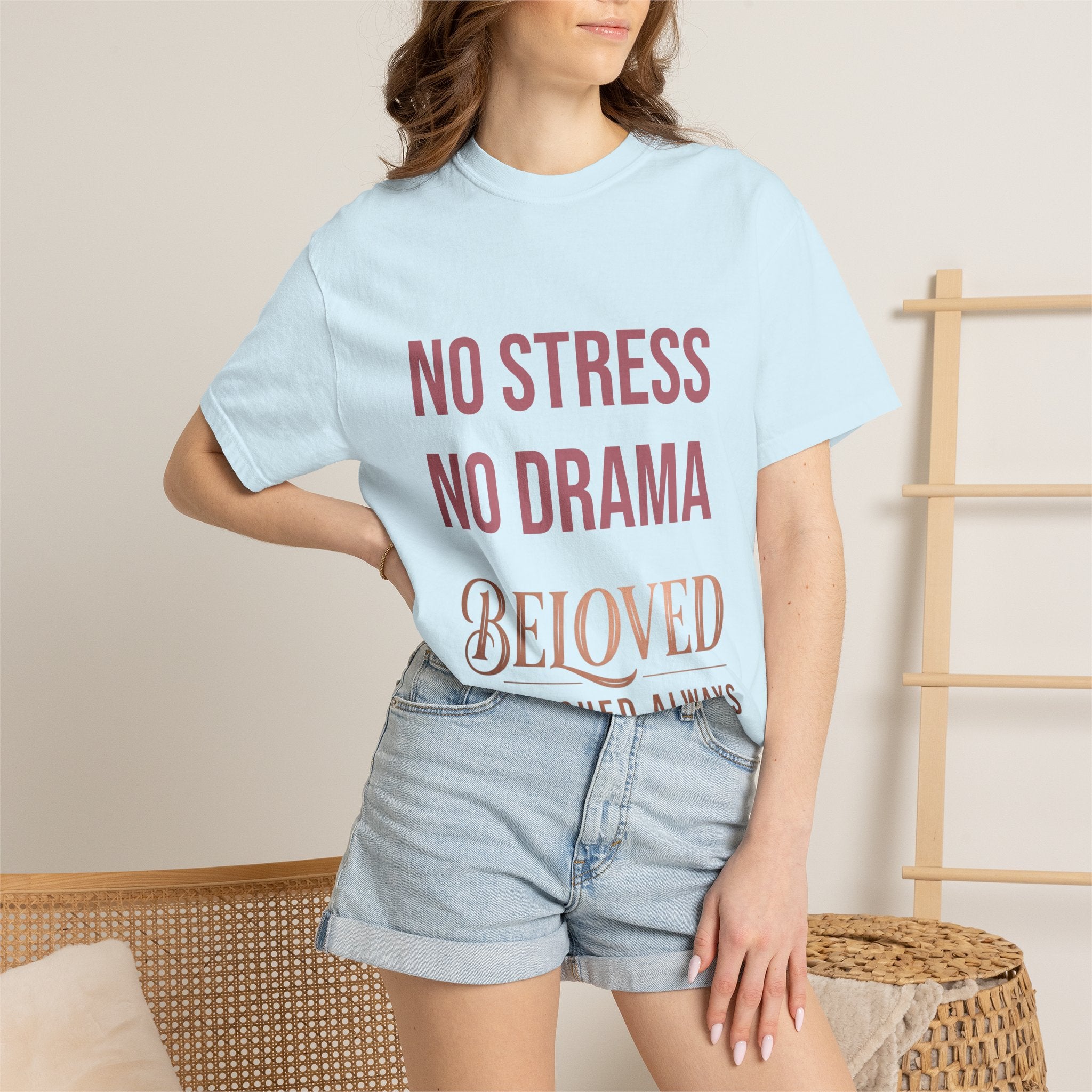 No Stress No Drama Beloved T-Shirt — Positive Message Tee for Women & Loved Ones