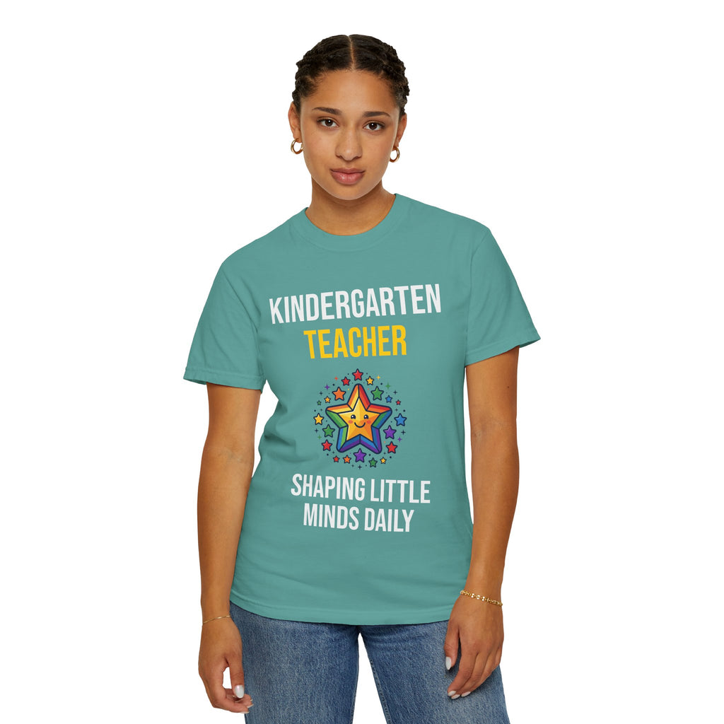 Kindergarten Teacher T-Shirt - "Shaping Little Minds Daily" Cute Star Design