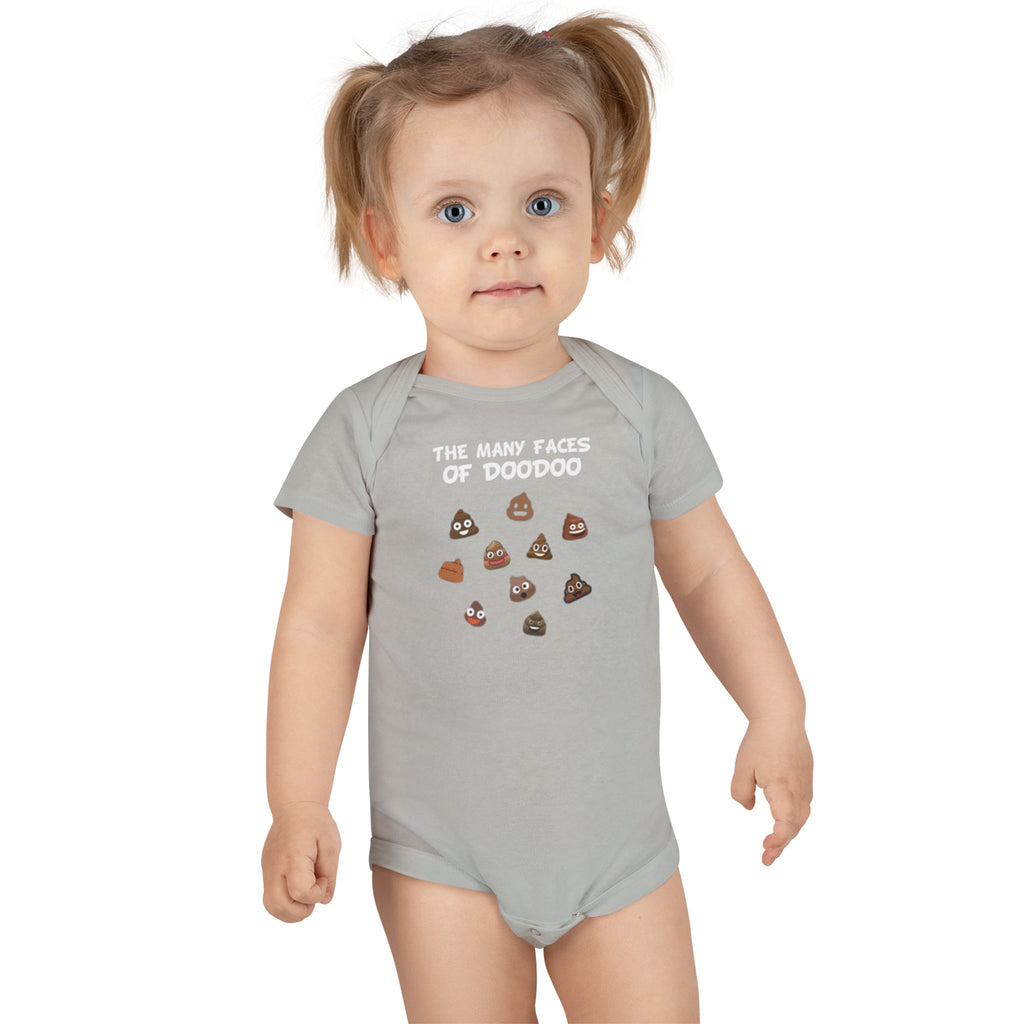 Happy Poop Emoji Baby Onesie® — Cute Doodoo Faces Short Sleeve
