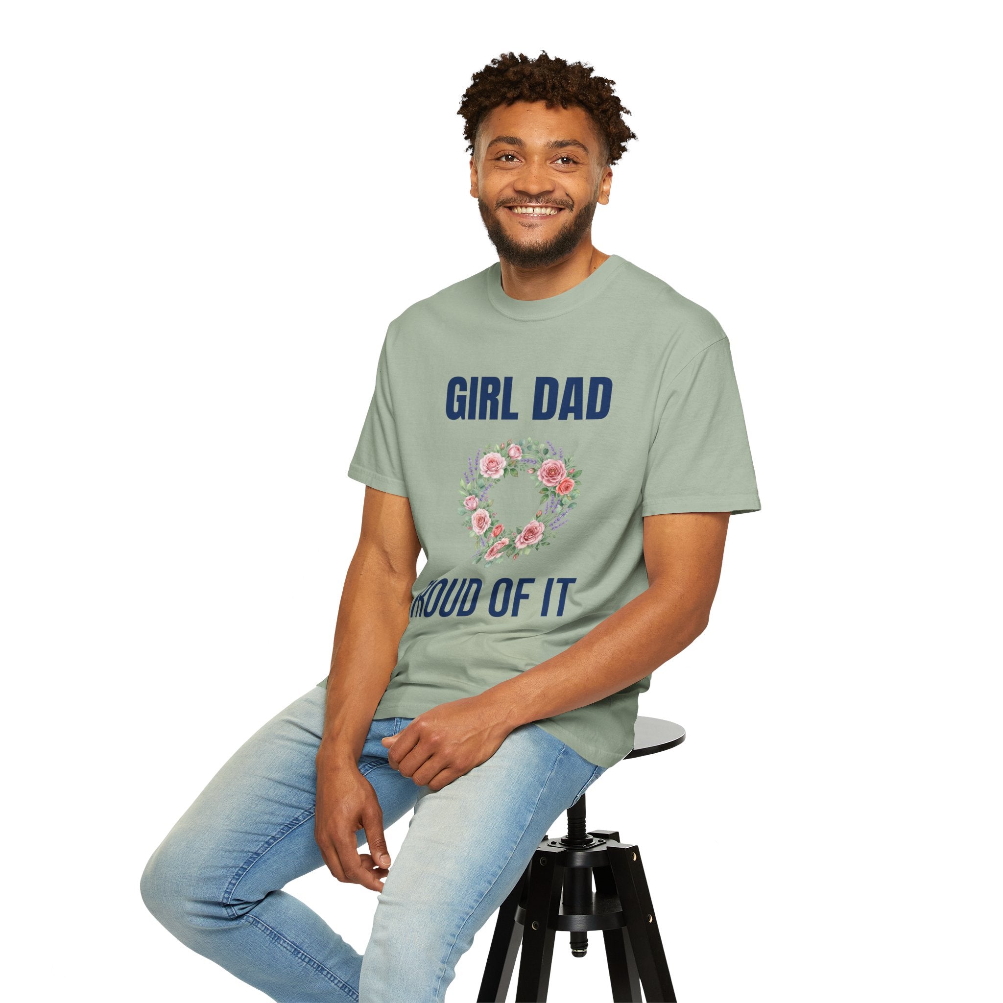 Girl Dad Floral Wreath T-Shirt — Proud Girl Dad Father's Day Gift Tee