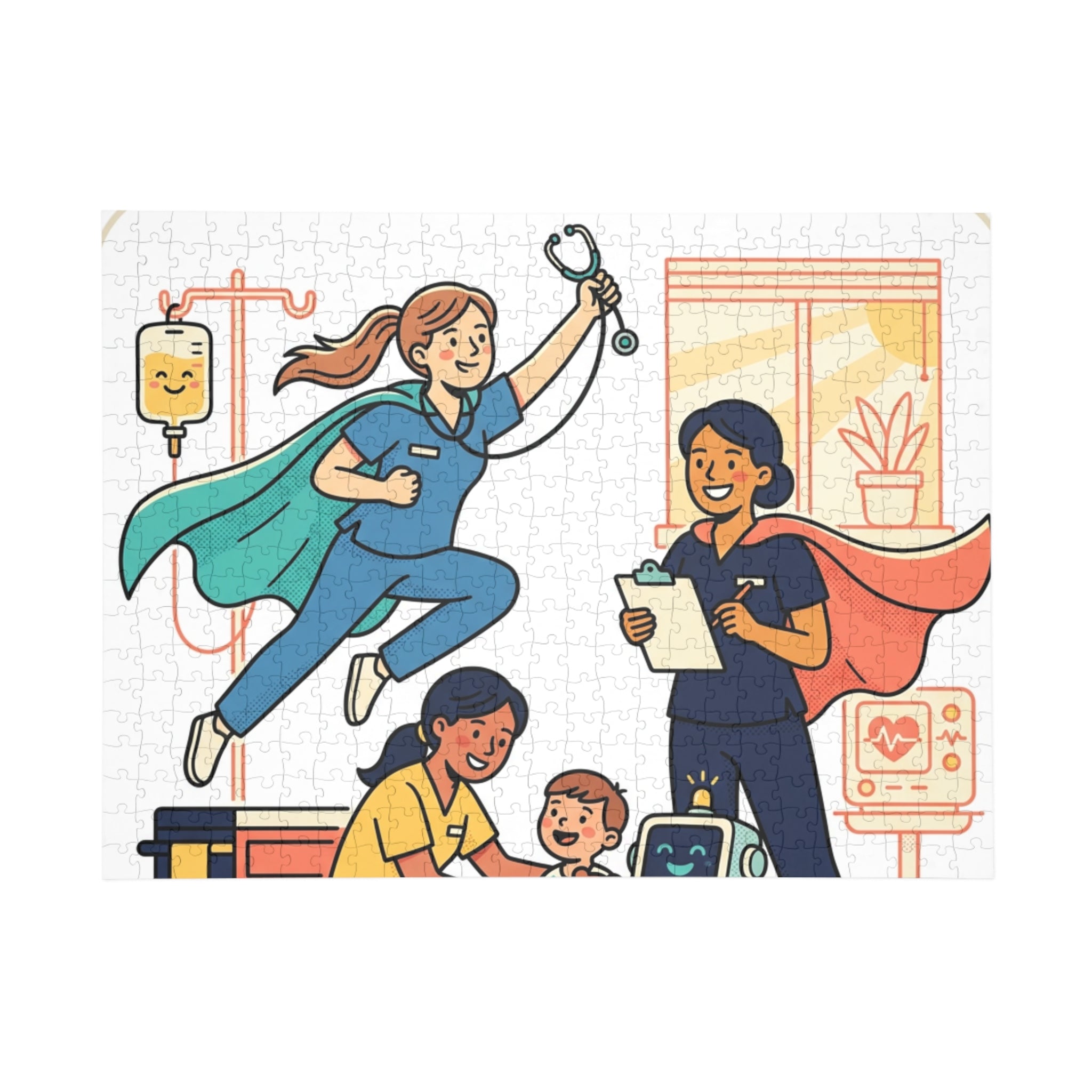 Hero Nurse Family Puzzle — 96/252/500-Piece Medical Team Jigsaw (Kids & Adults)