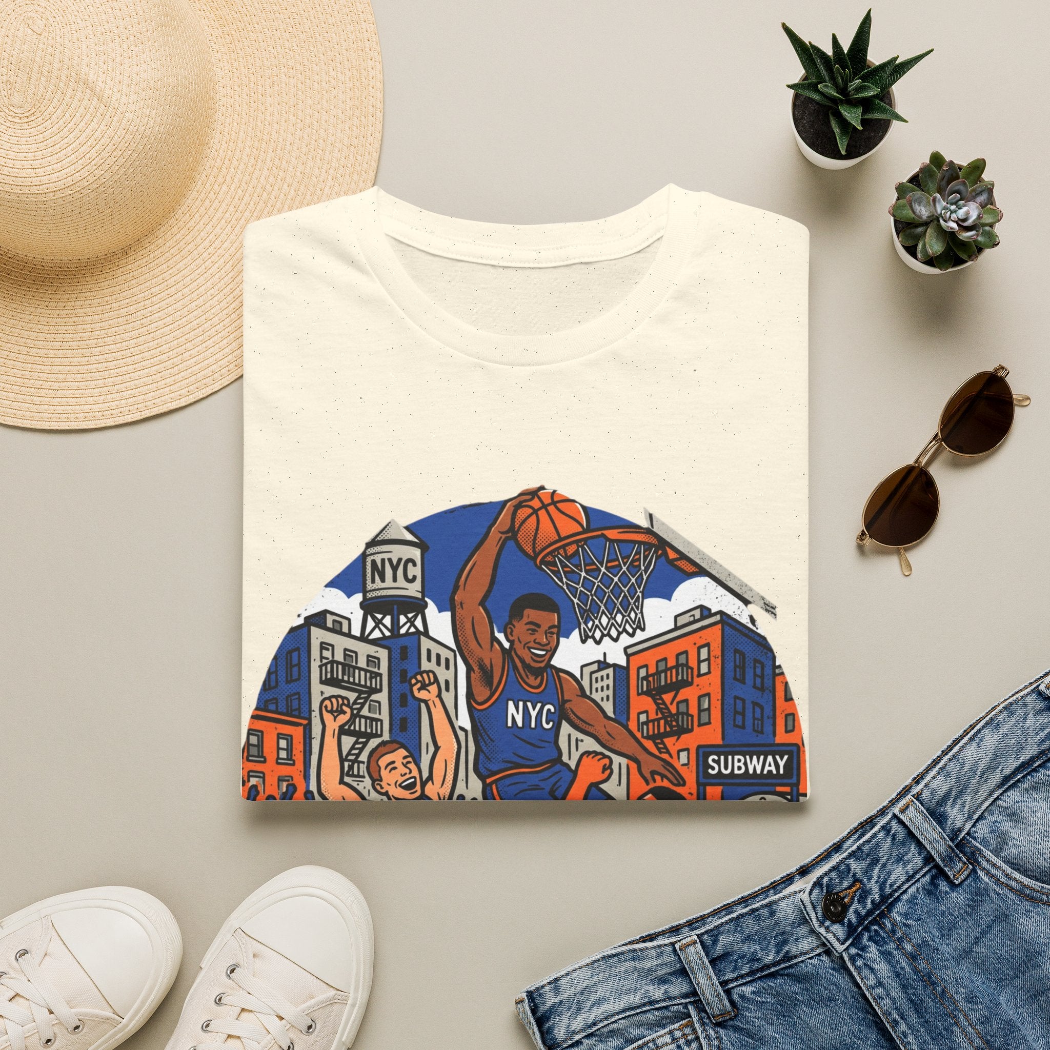 New York Hoops Run Cartoon Tee