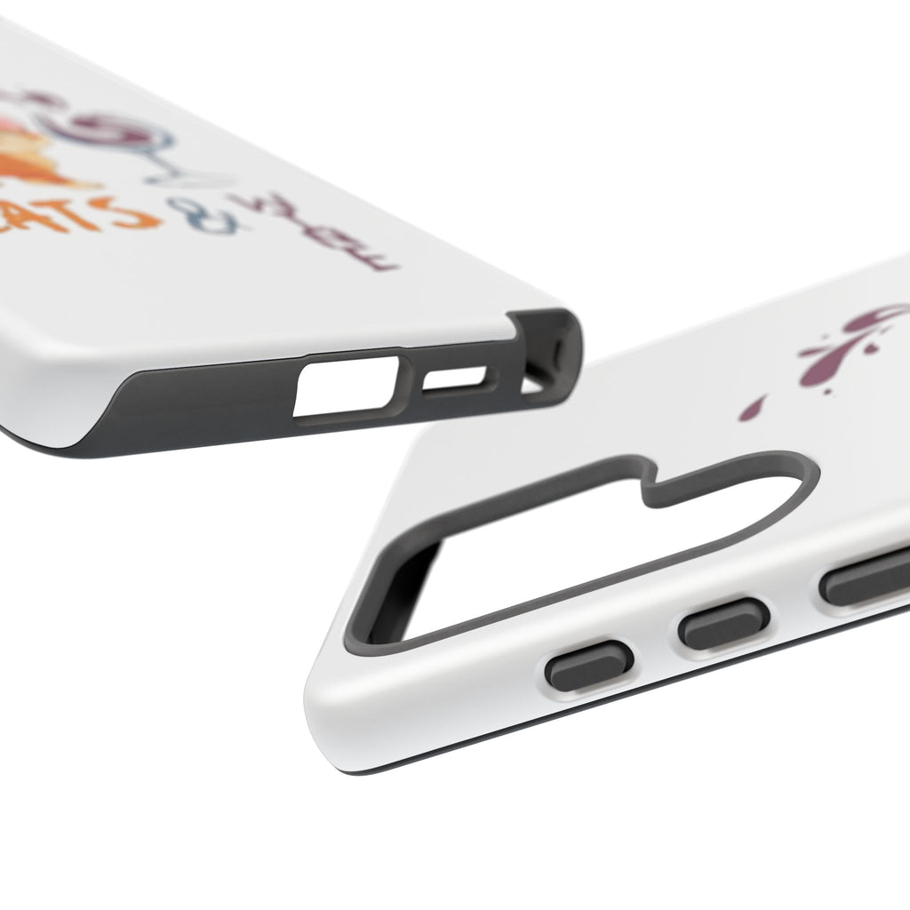 Cats & Wine Phone Case — Cute Orange Cat with Wine Glass Protective Case