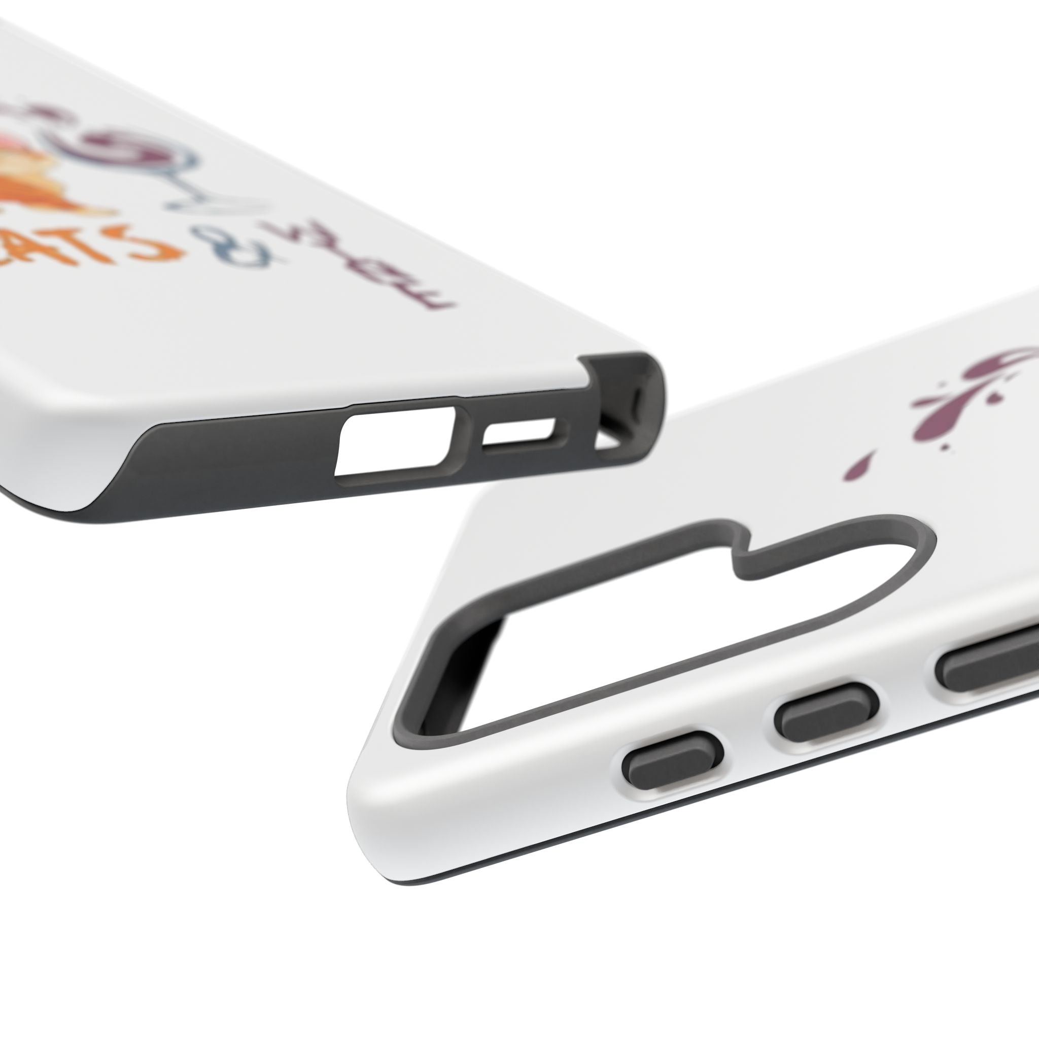 Cats & Wine Phone Case — Cute Orange Cat with Wine Glass Protective Case