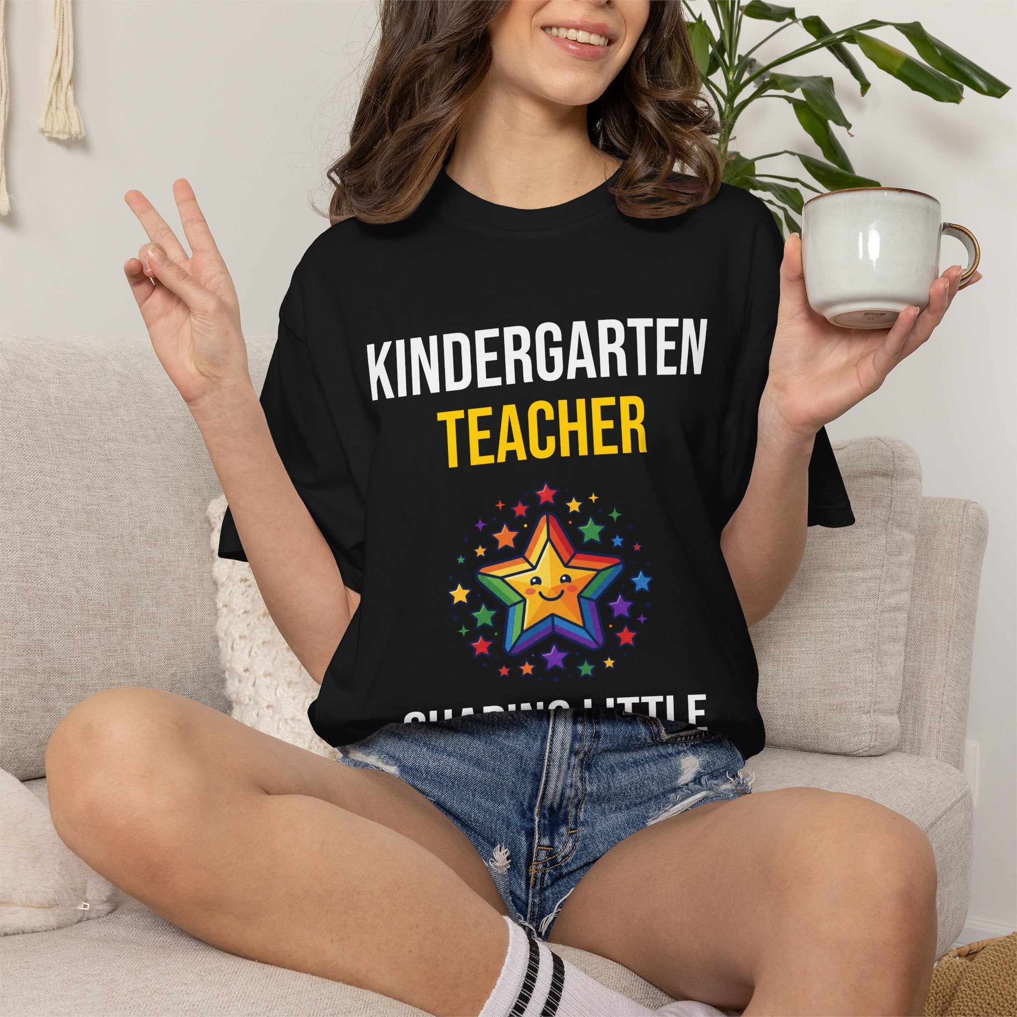 Kindergarten Teacher T-Shirt - "Shaping Little Minds Daily" Cute Star Design