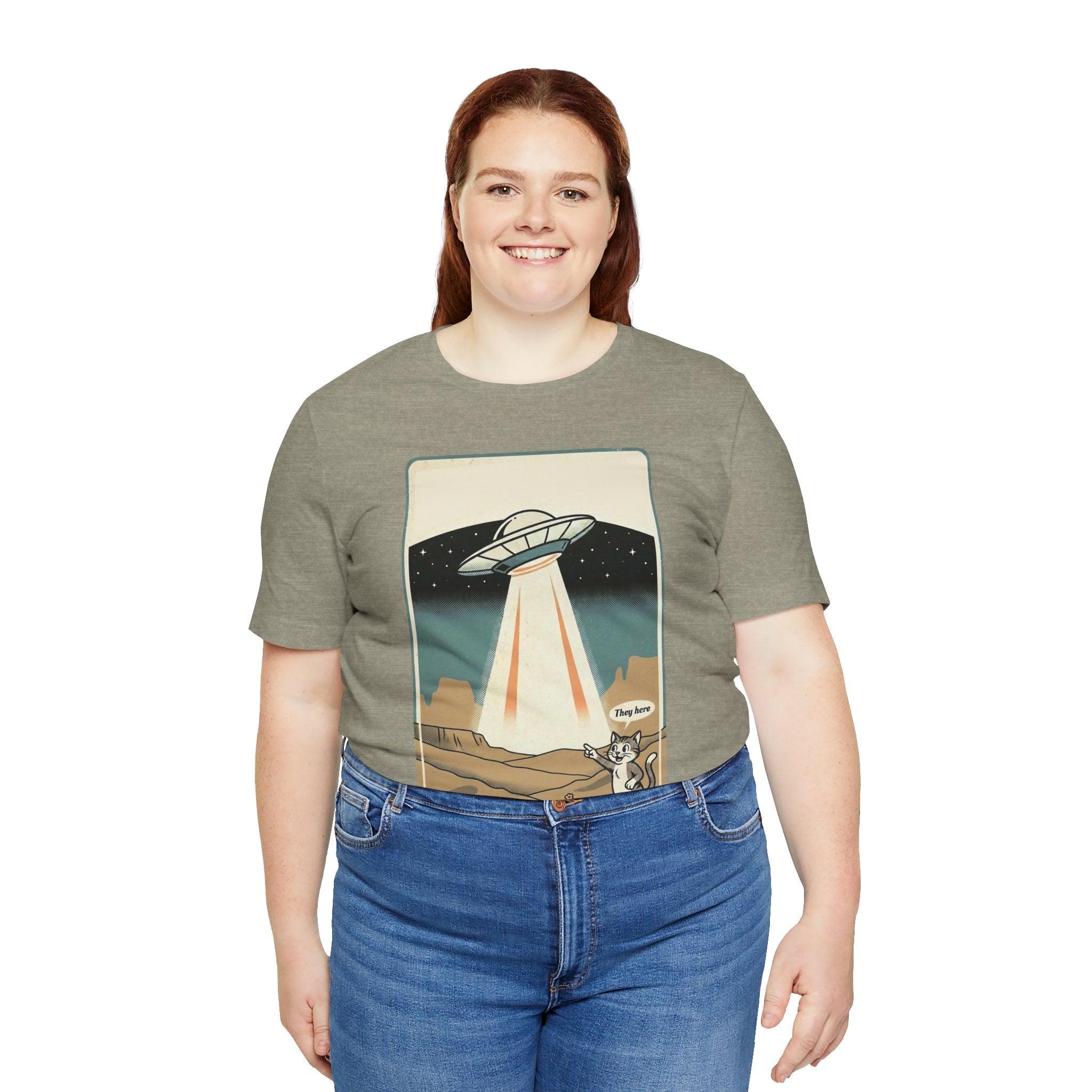They Here Alien T-Shirt — Funny UFO ET Invader Tee