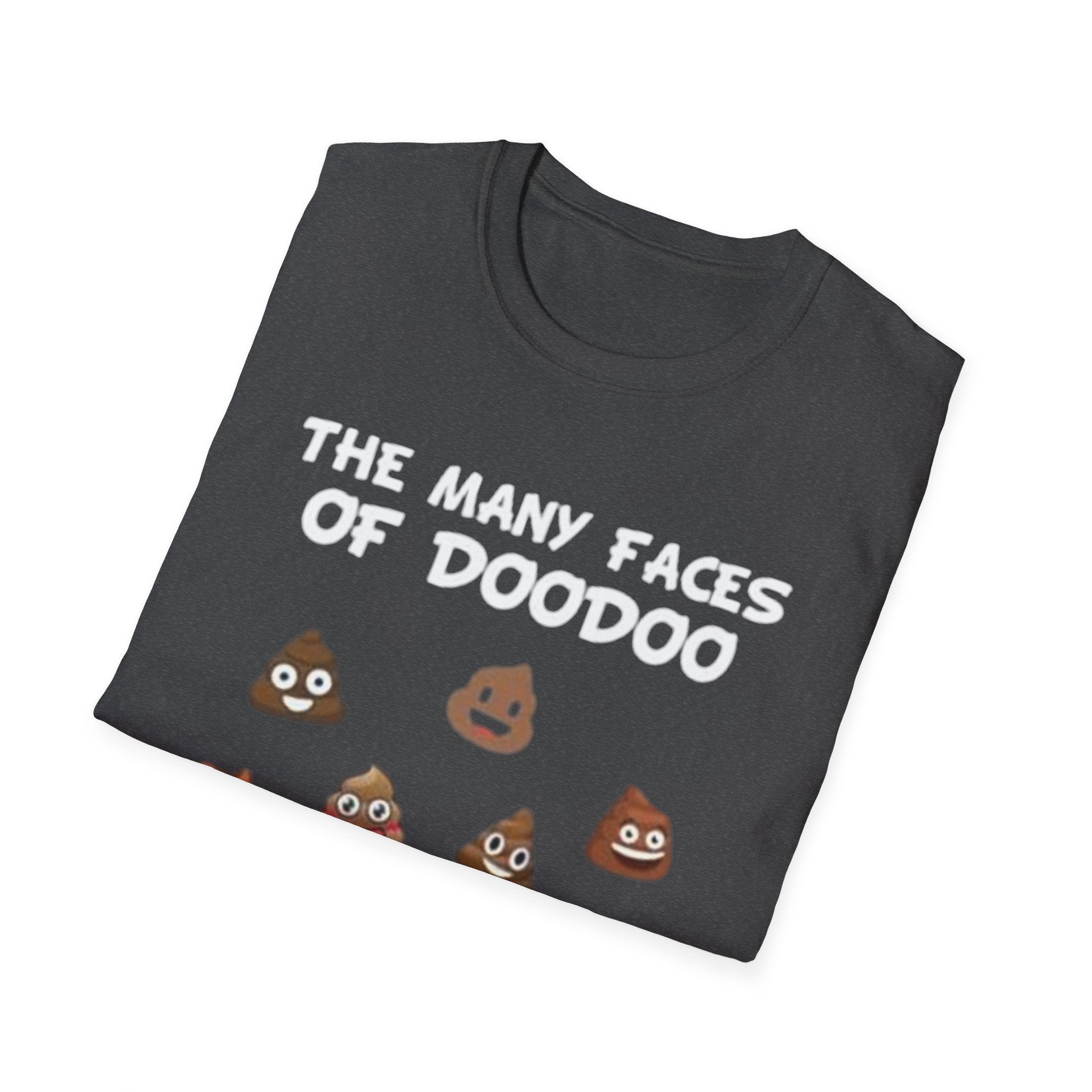 Funny Poop Emoji T-Shirt – "The Many Faces of Doodoo" Graphic Tee
