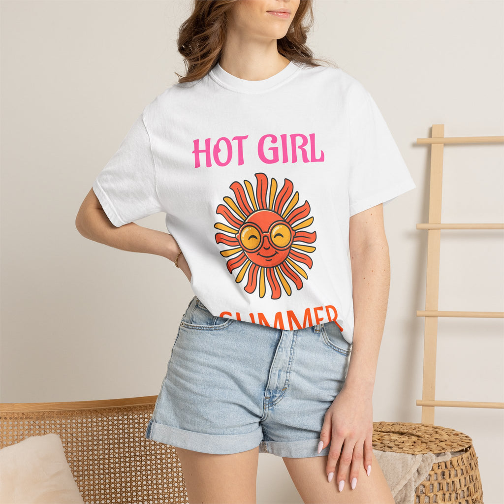 Hot Girl Summer T-Shirt — Retro Smiling Sun Graphic Tee