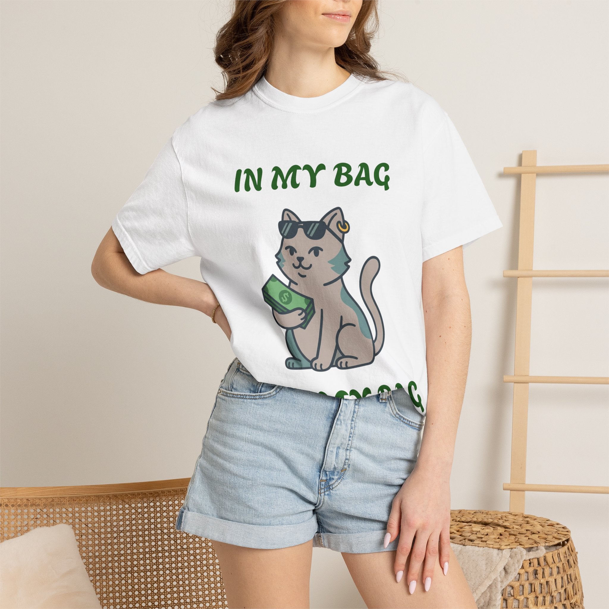 Cat Money T-Shirt — "In My Bag, Got My Bag" Graphic Tee