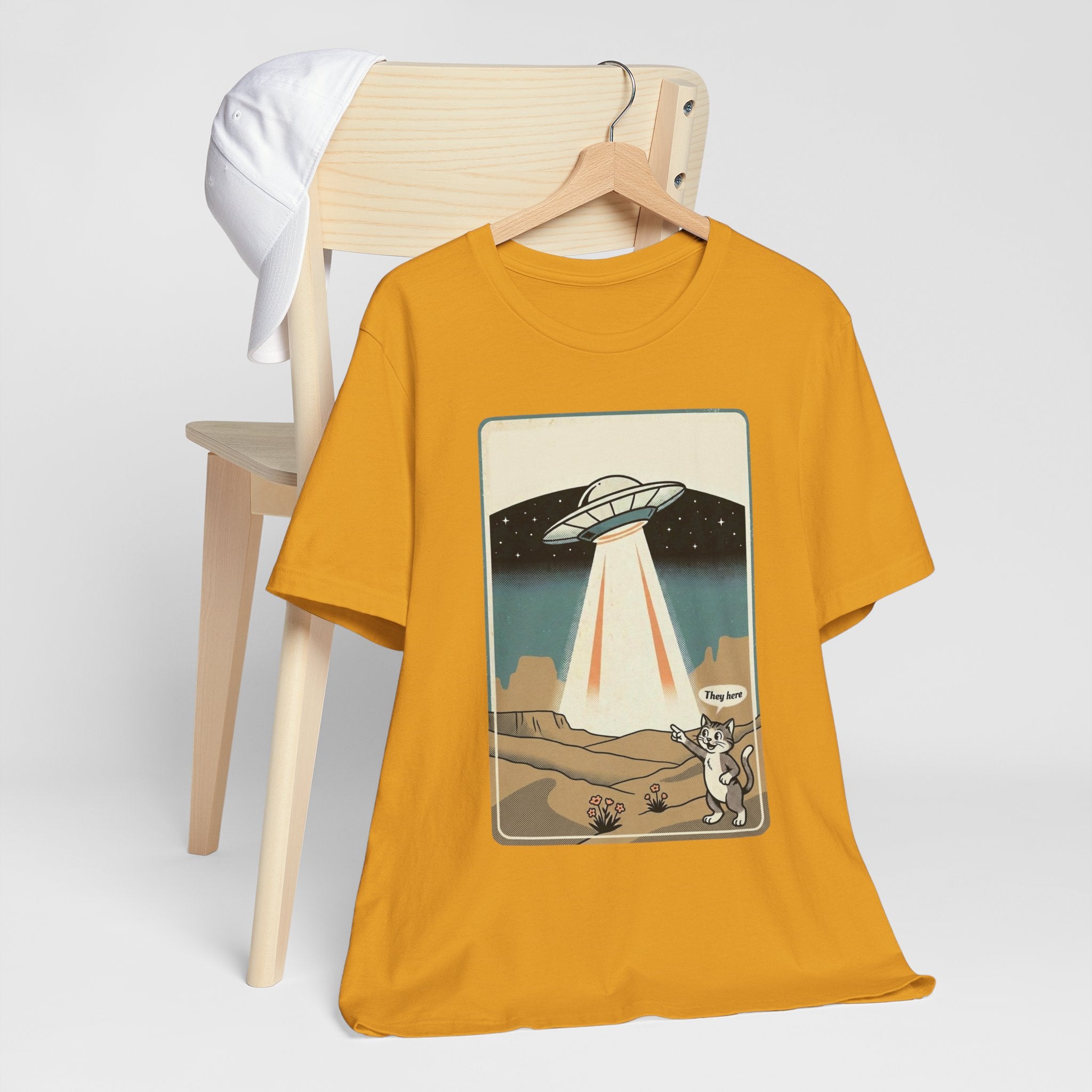 They Here Alien T-Shirt — Funny UFO ET Invader Tee