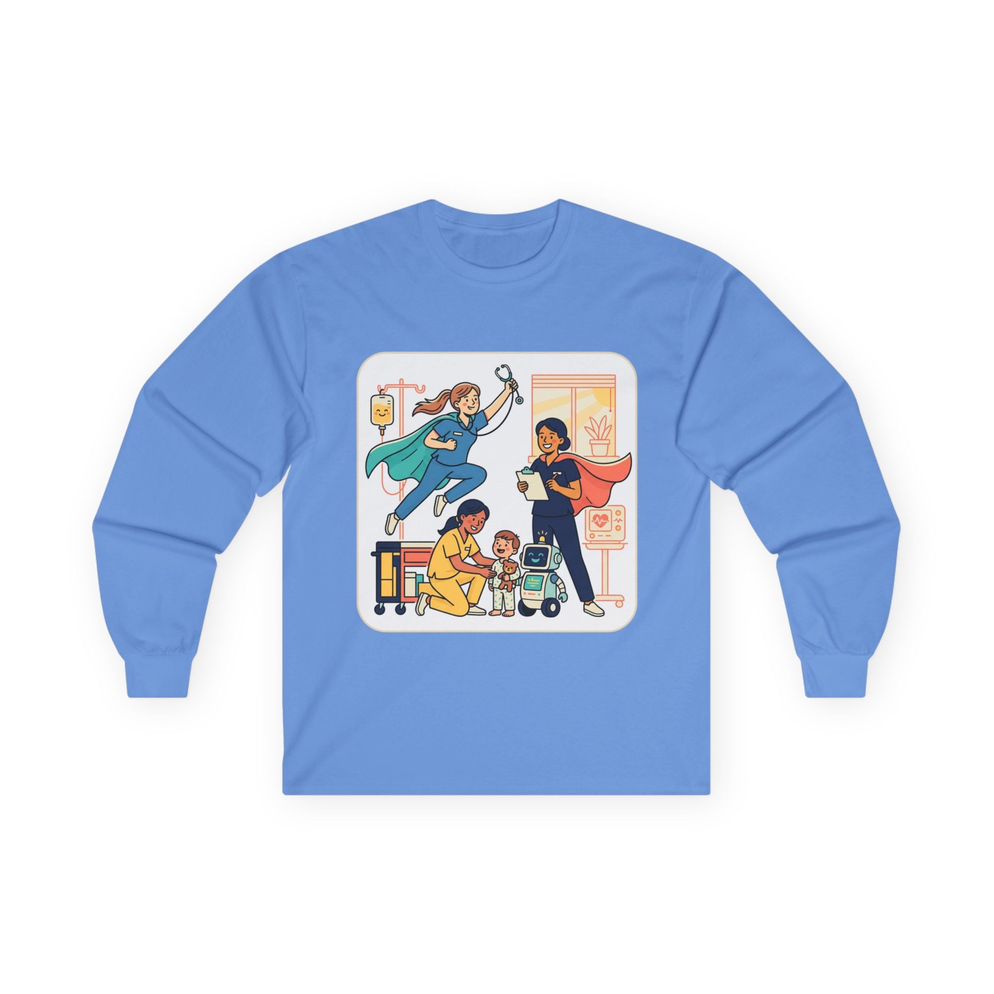 Nurse Superheroes Long Sleeve Tee — Healthcare Hero Appreciation Shirt