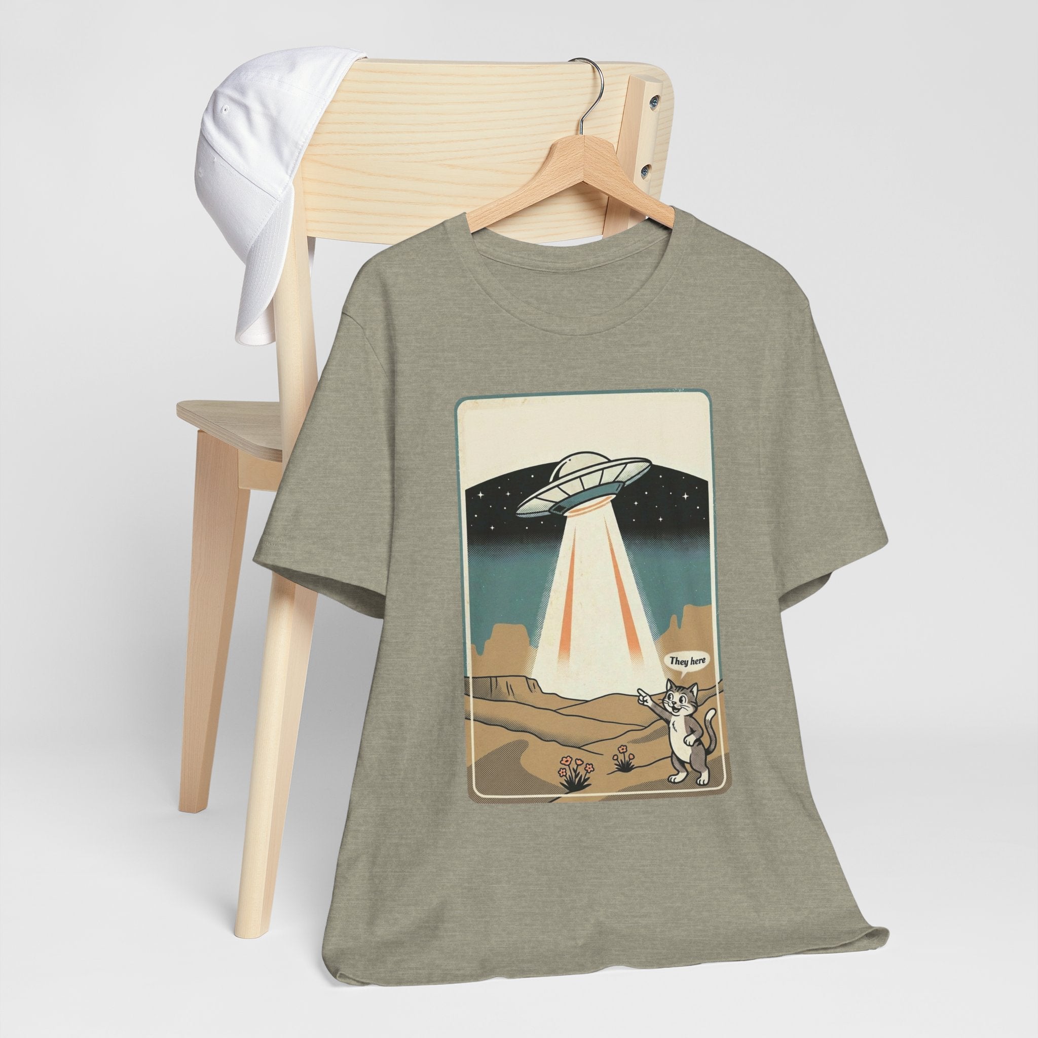 They Here Alien T-Shirt — Funny UFO ET Invader Tee