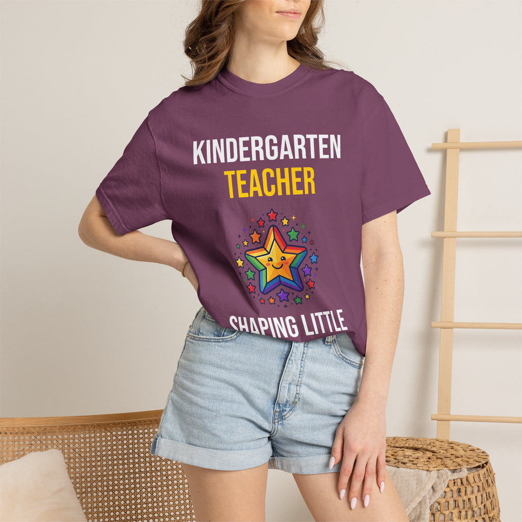 Kindergarten Teacher T-Shirt - "Shaping Little Minds Daily" Cute Star Design