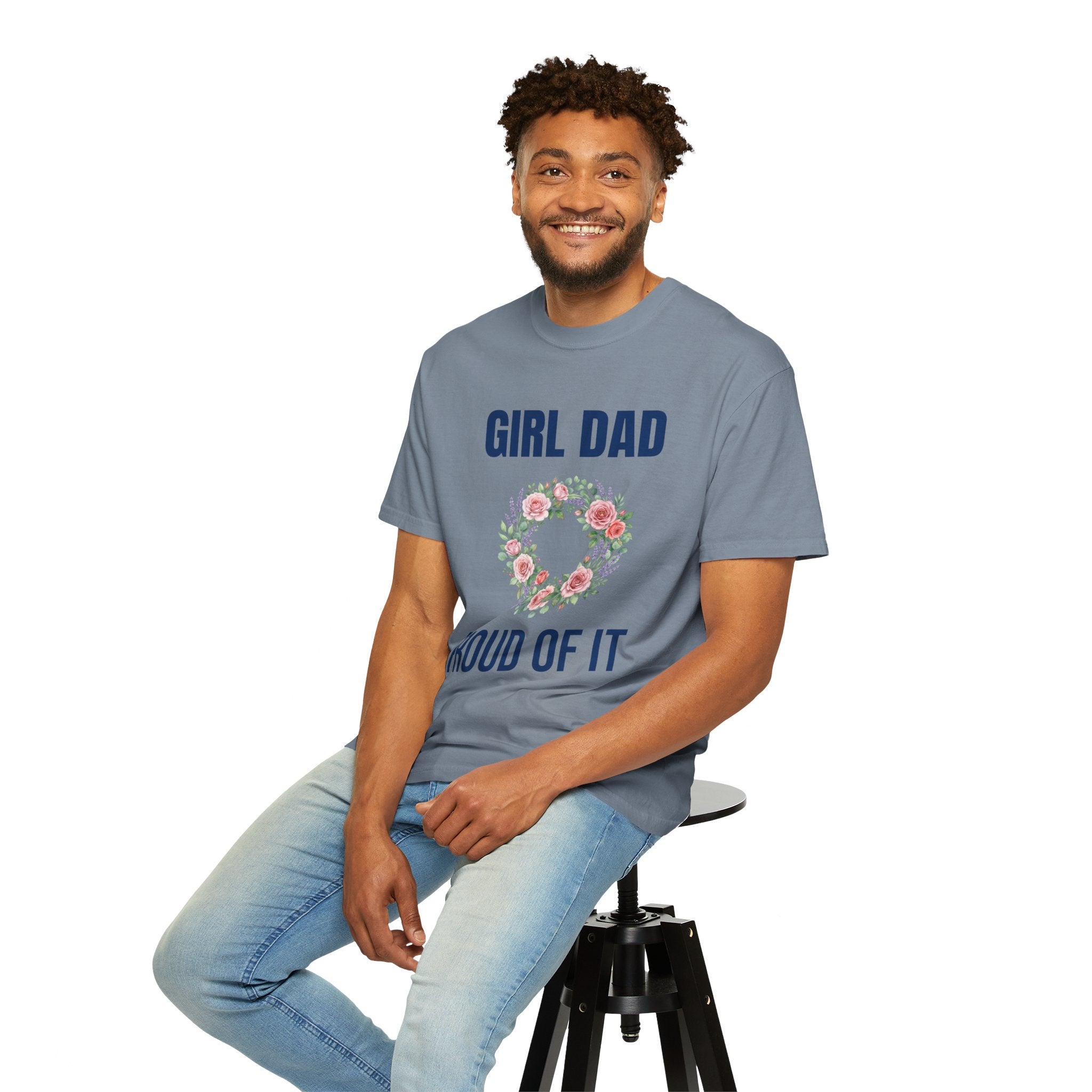 Girl Dad Floral Wreath T-Shirt — Proud Girl Dad Father's Day Gift Tee