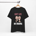 Soft Life No Drama T-Shirt — Pink Bow Floral Graphic Tee