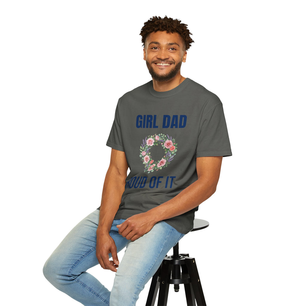 Girl Dad Floral Wreath T-Shirt — Proud Girl Dad Father's Day Gift Tee