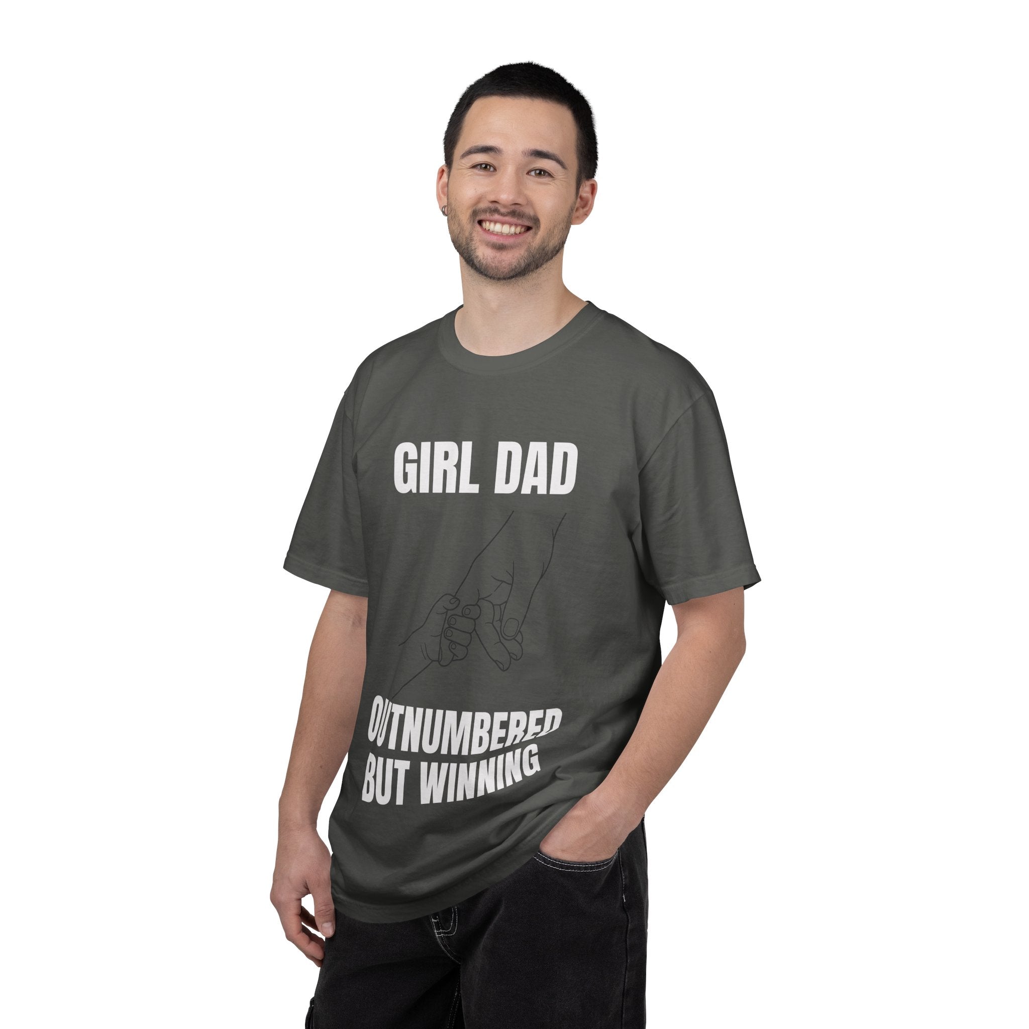 Girl Dad Outnumbered But Winning T-Shirt — Funny Father's Day Gift Tee