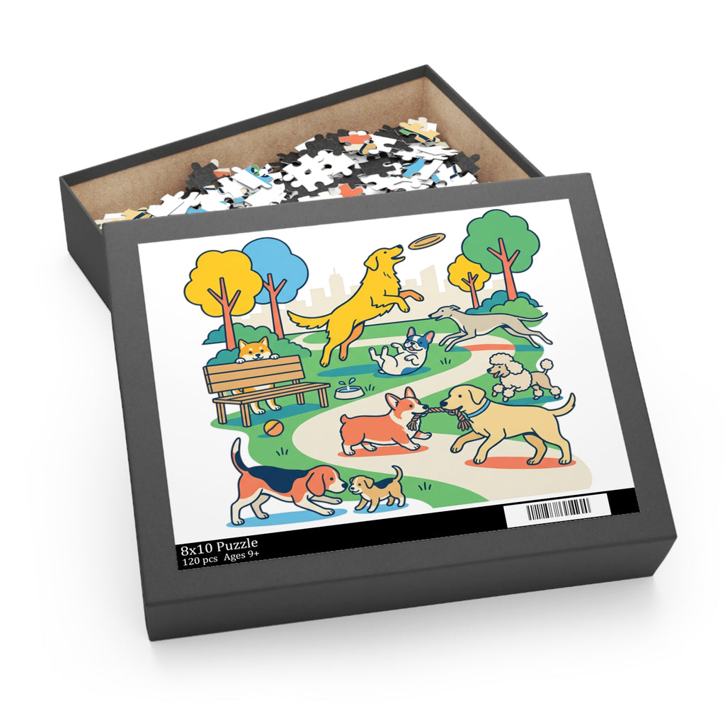 Dog Park Jigsaw Puzzle — Playful Dogs Scene (120/252 pcs)