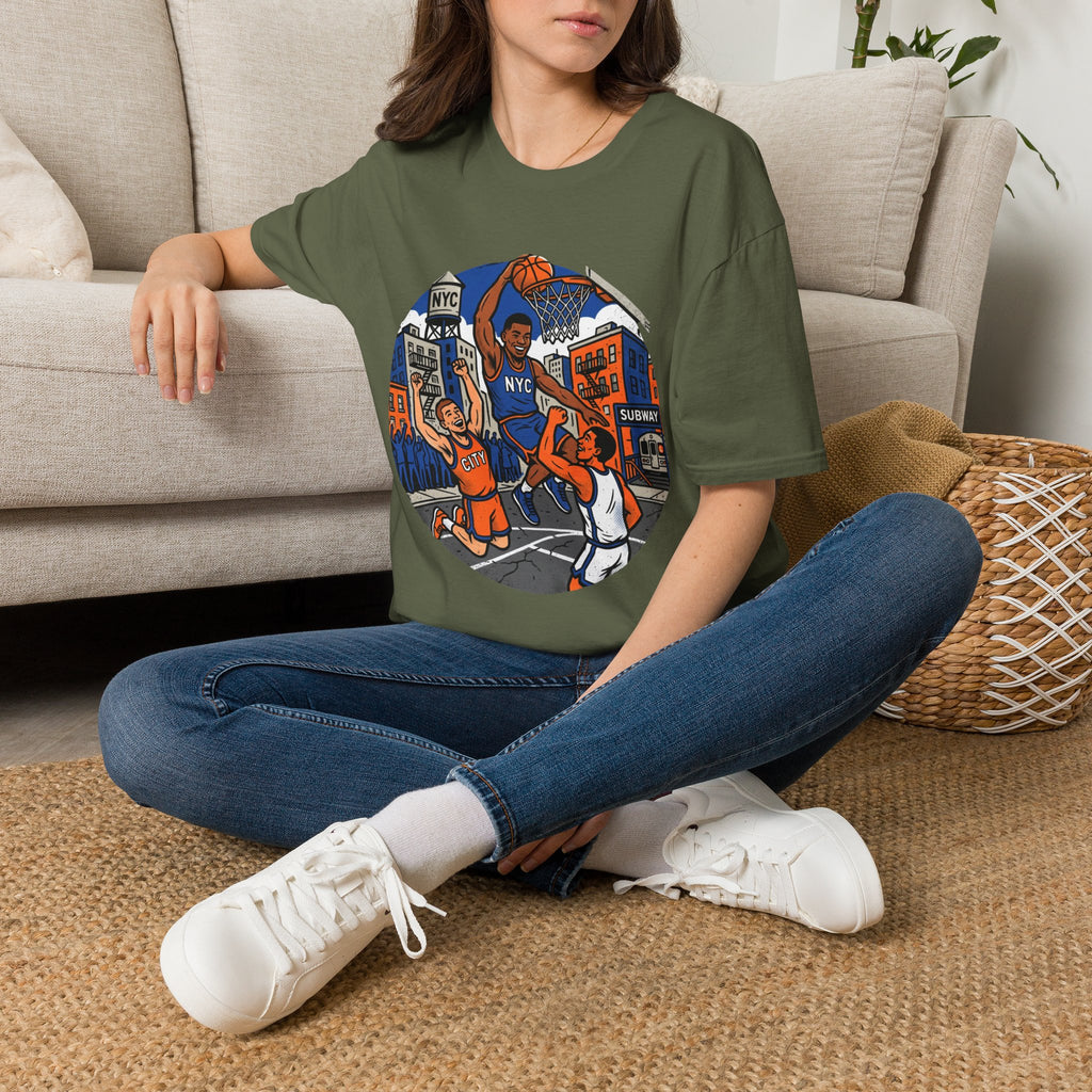 New York Hoops Run Cartoon Tee