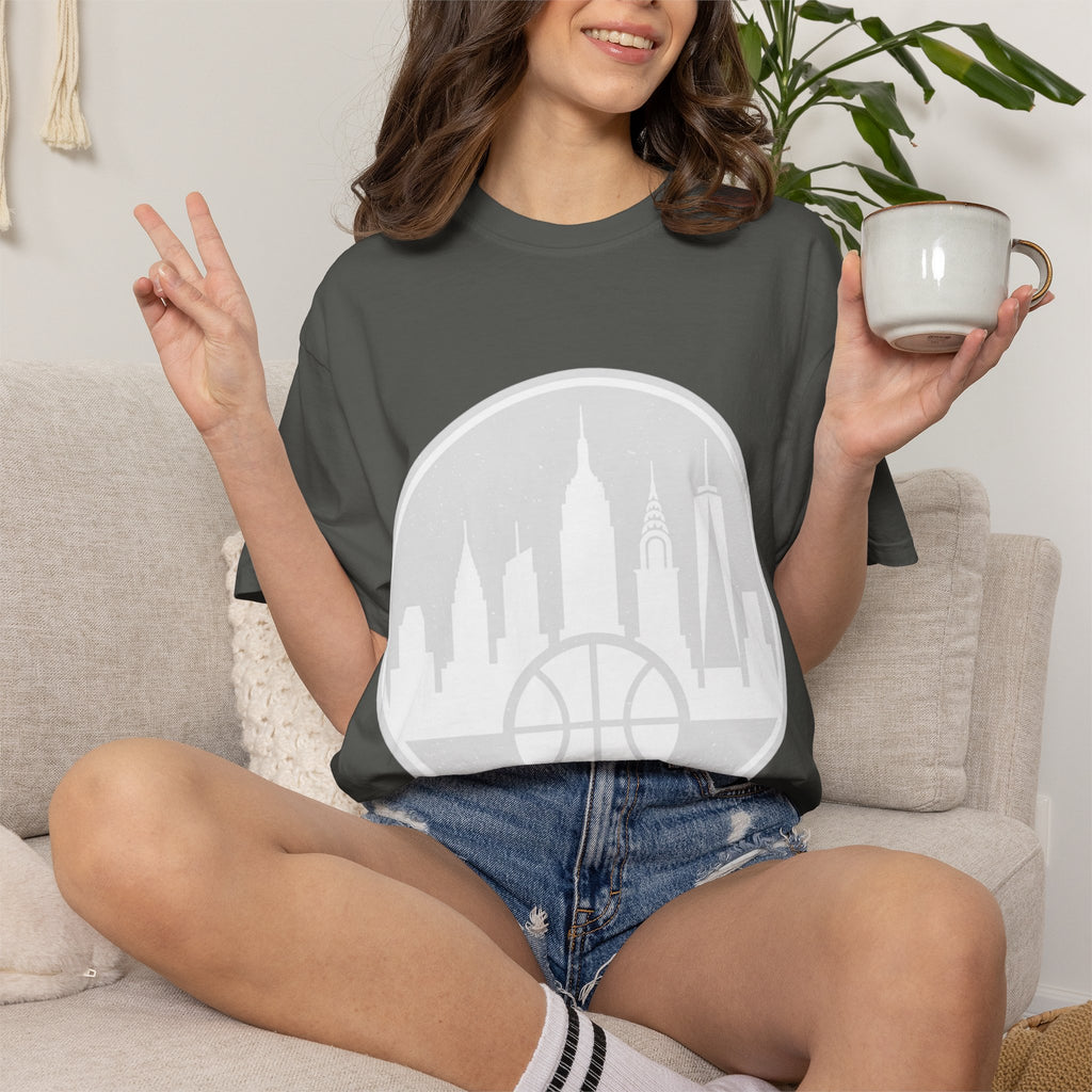 City Skyline Basketball T-Shirt — Urban Basketball Graphic Tee
