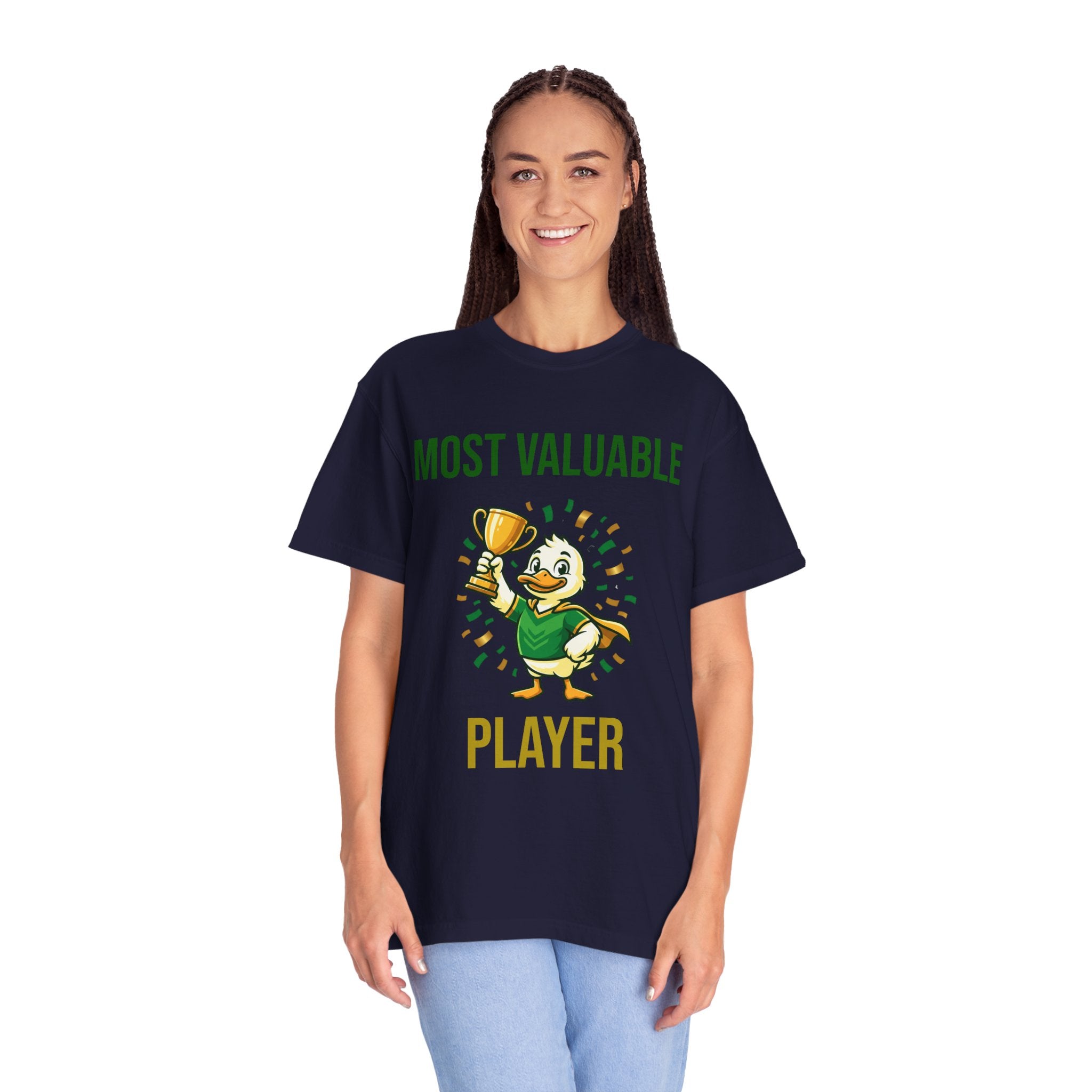 MVP Duck T‑Shirt — "Most Valuable Player" Cute Trophy Cartoon Tee