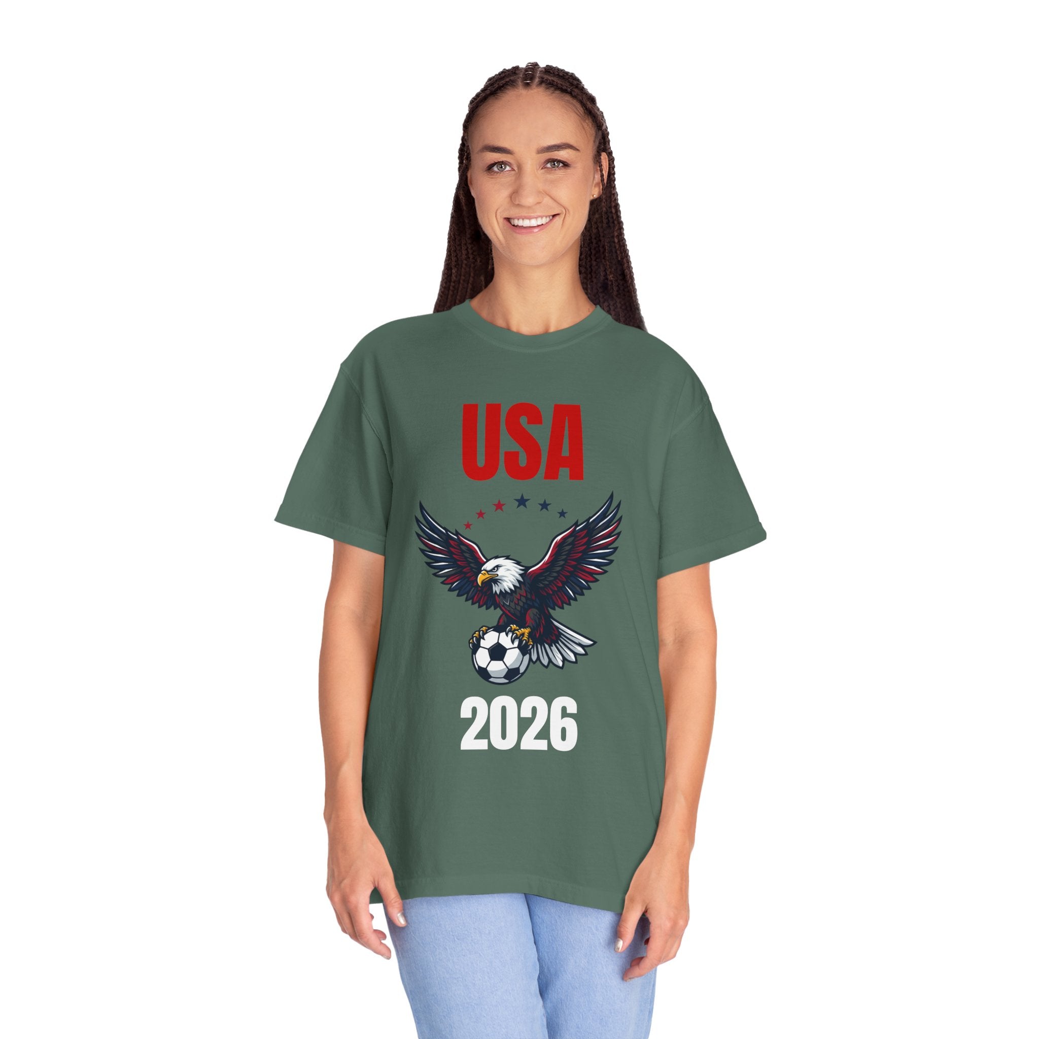 USA 2026 Eagle Soccer T-Shirt — Patriotic Men’s Women’s Team Fan Tee