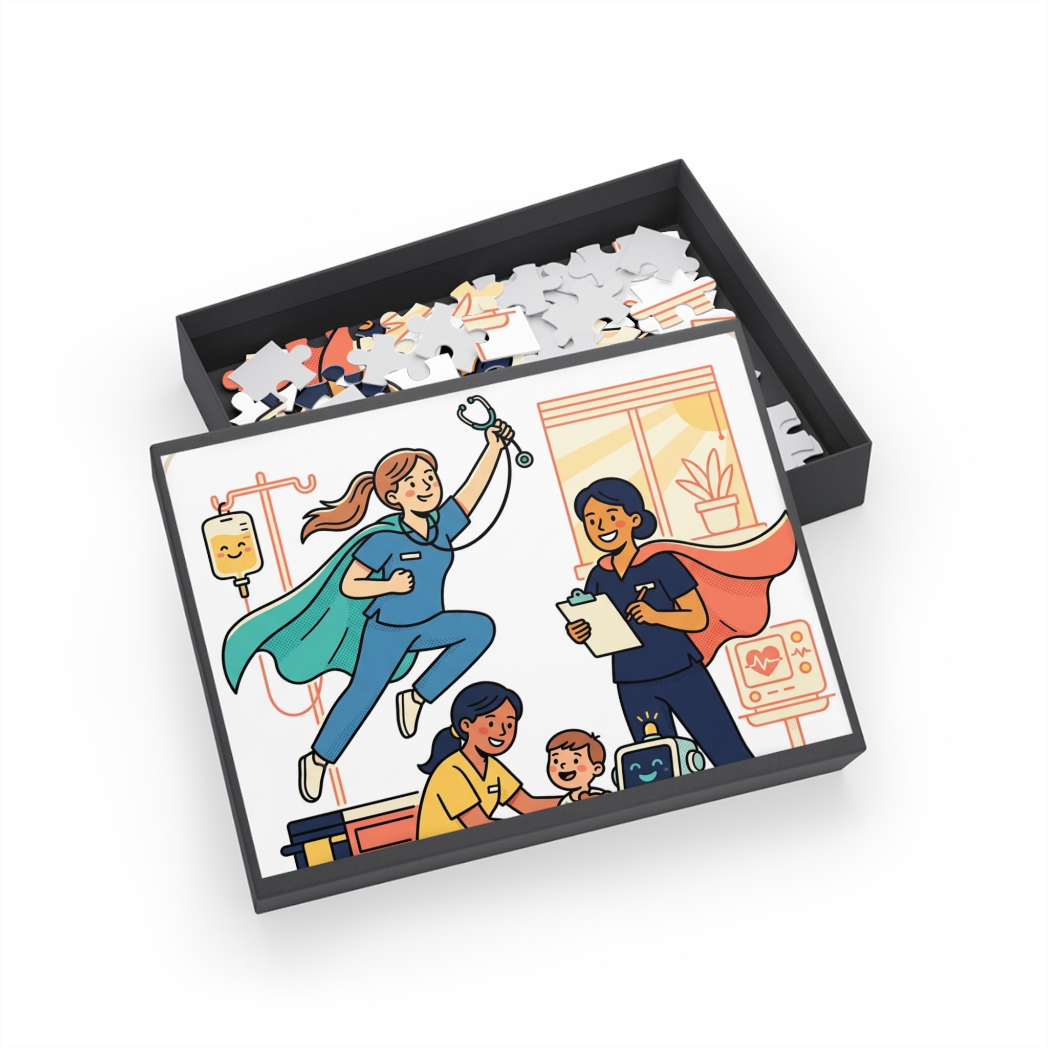 Hero Nurse Family Puzzle — 96/252/500-Piece Medical Team Jigsaw (Kids & Adults)
