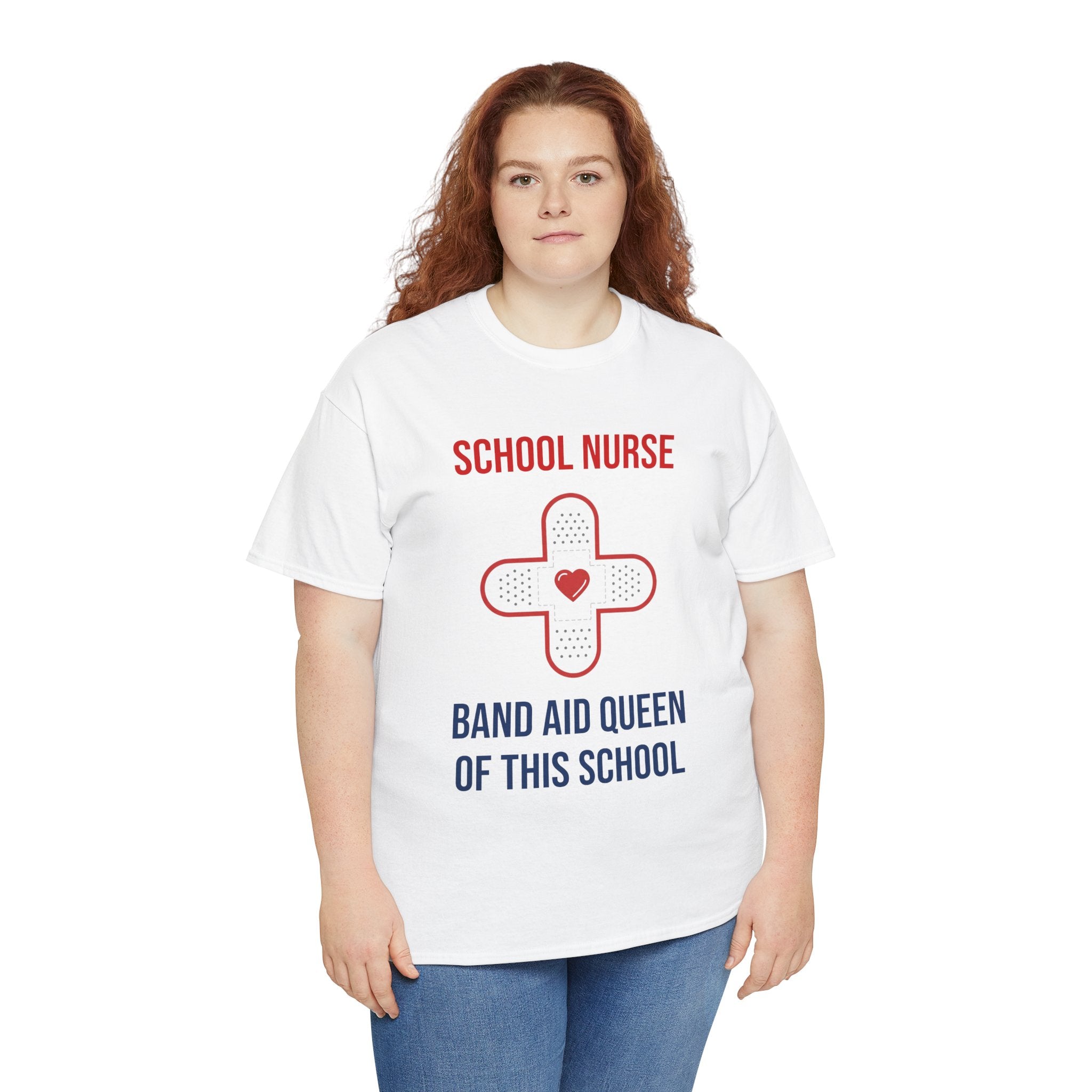 School Nurse T-Shirt – “Band Aid Queen of This School” Cotton Tee