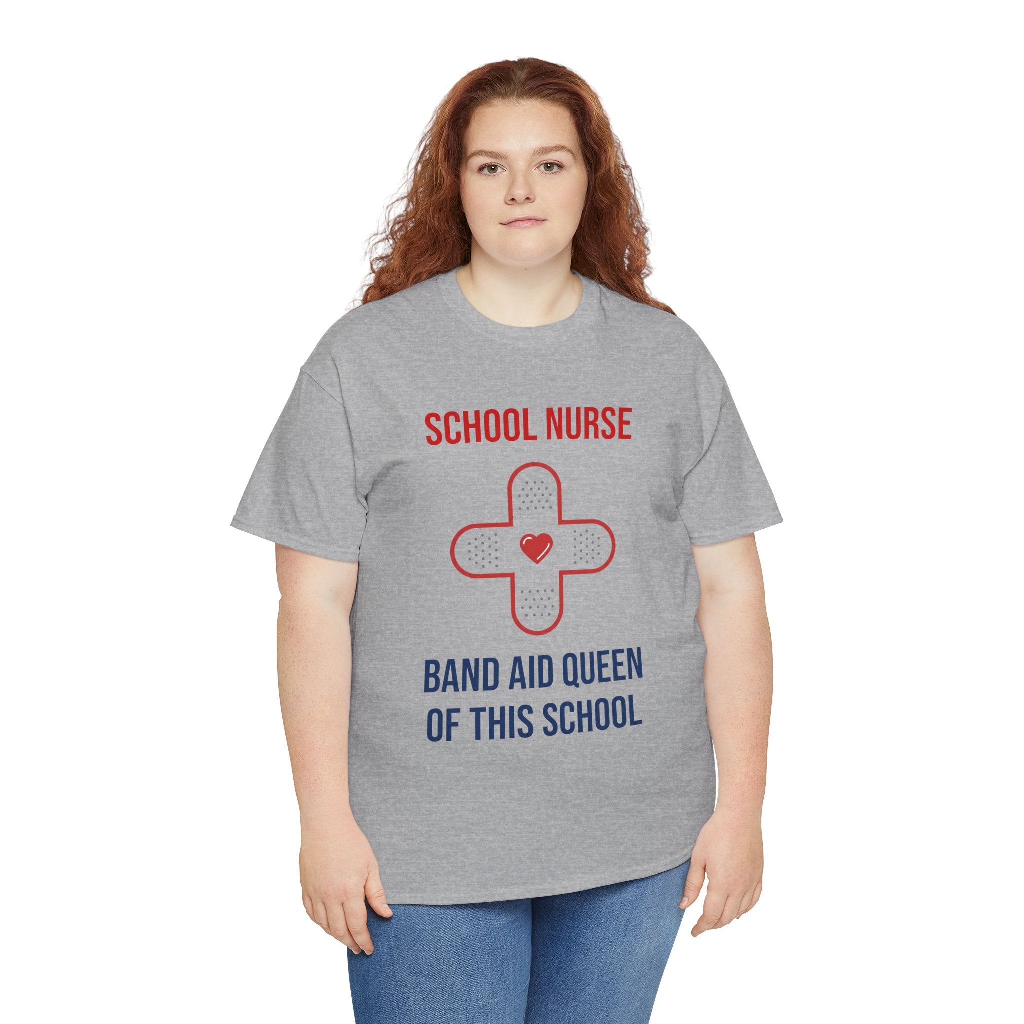 School Nurse T-Shirt – “Band Aid Queen of This School” Cotton Tee