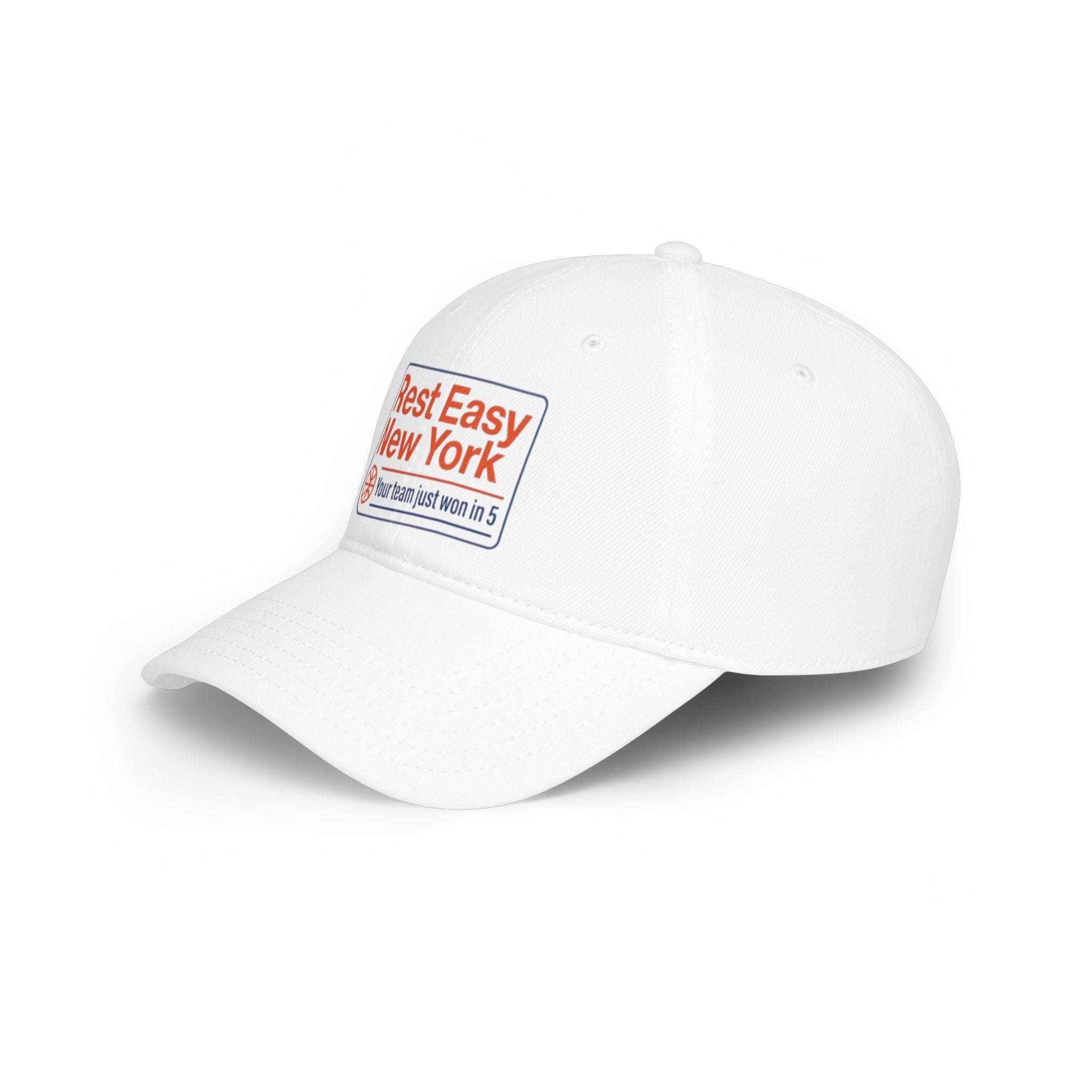 KNICKS IN 5! Rest Easy New York Baseball Cap — Vintage Sports Patch Dad Hat.