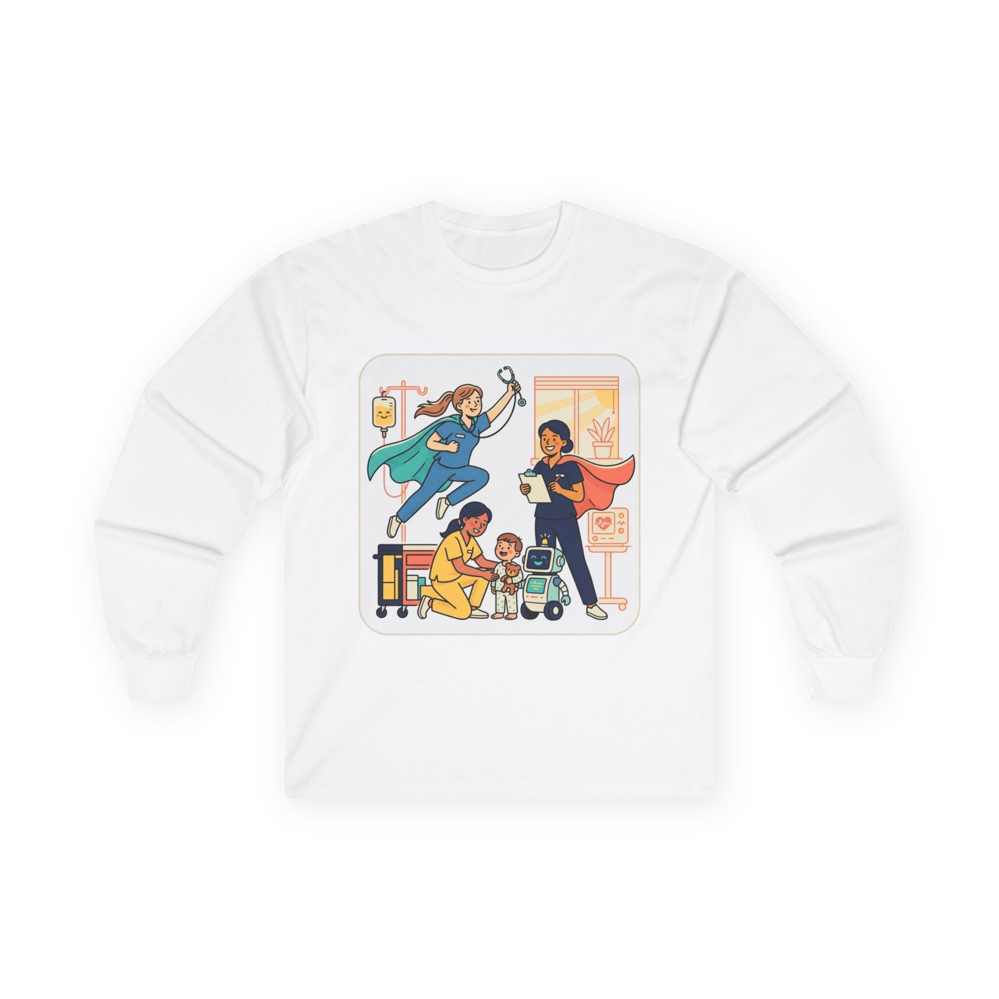 Nurse Superheroes Long Sleeve Tee — Healthcare Hero Appreciation Shirt