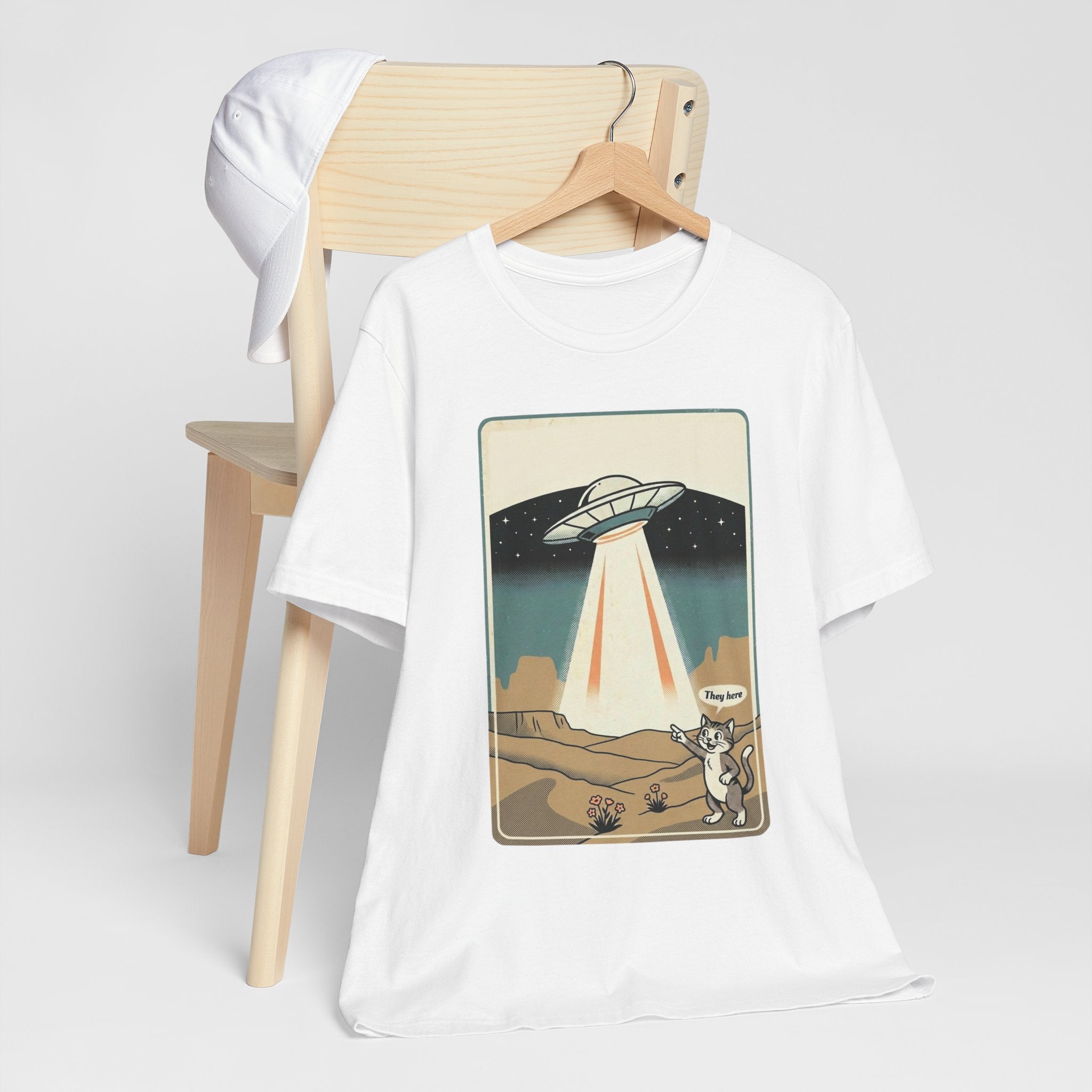 They Here Alien T-Shirt — Funny UFO ET Invader Tee