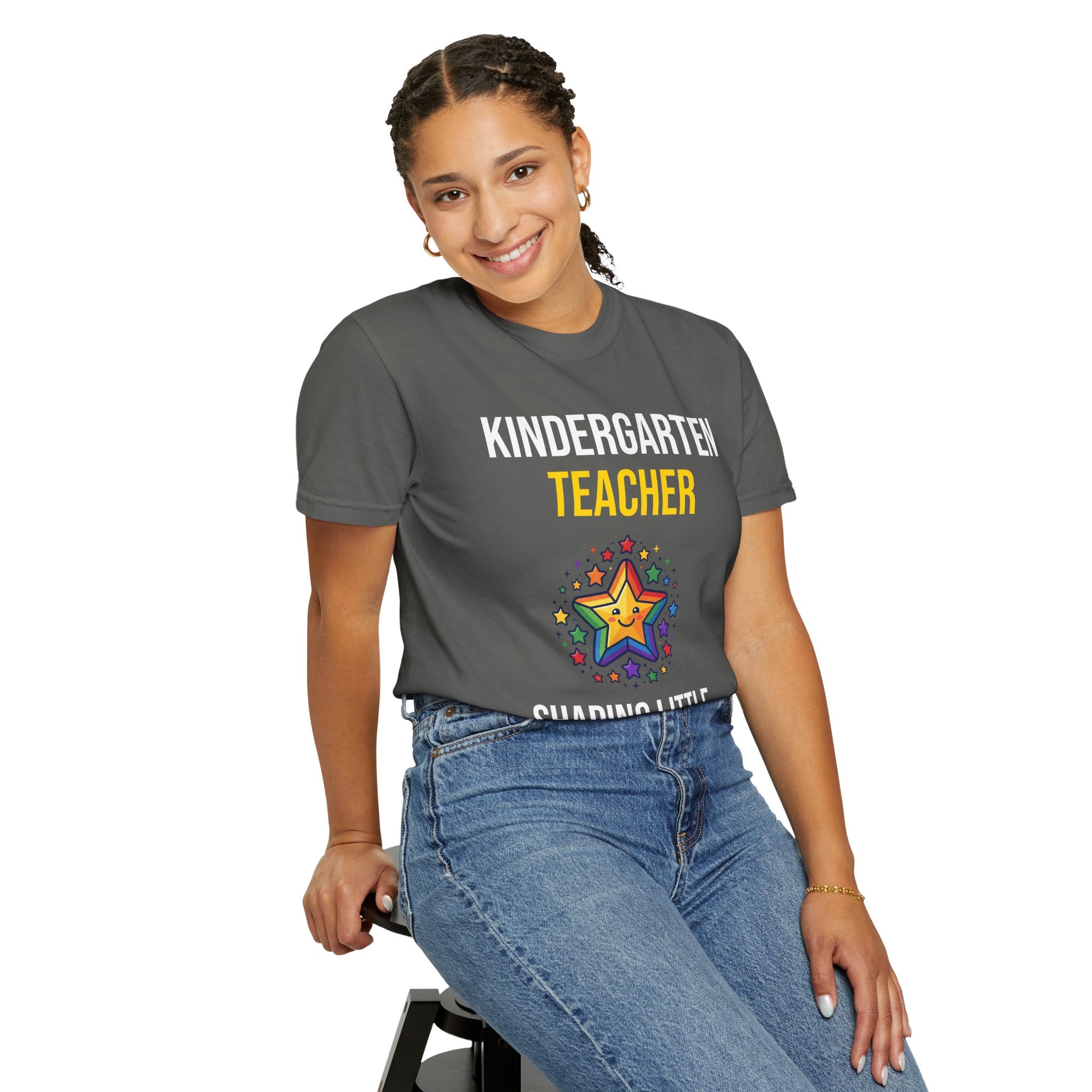 Kindergarten Teacher T-Shirt - "Shaping Little Minds Daily" Cute Star Design