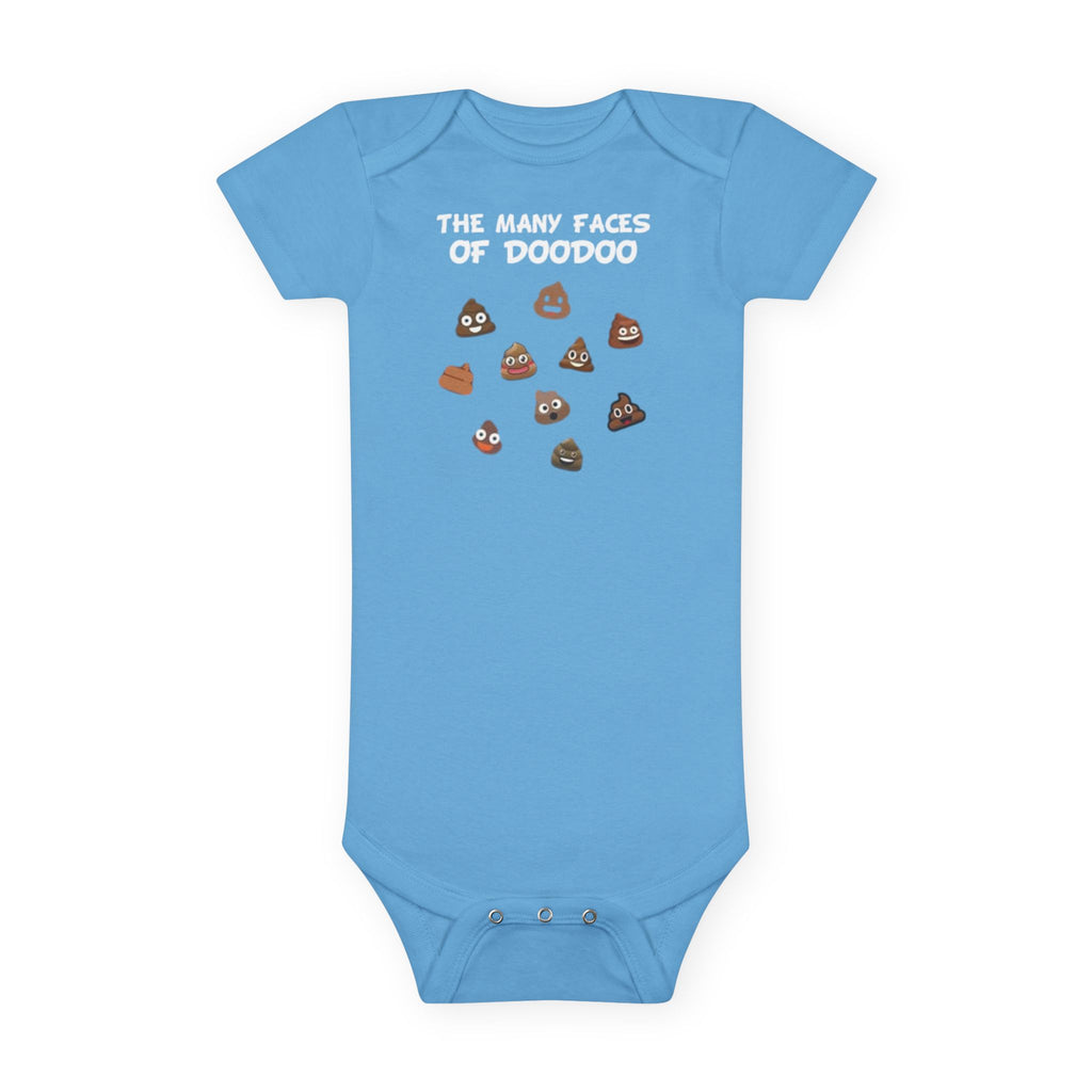 Happy Poop Emoji Baby Onesie® — Cute Doodoo Faces Short Sleeve