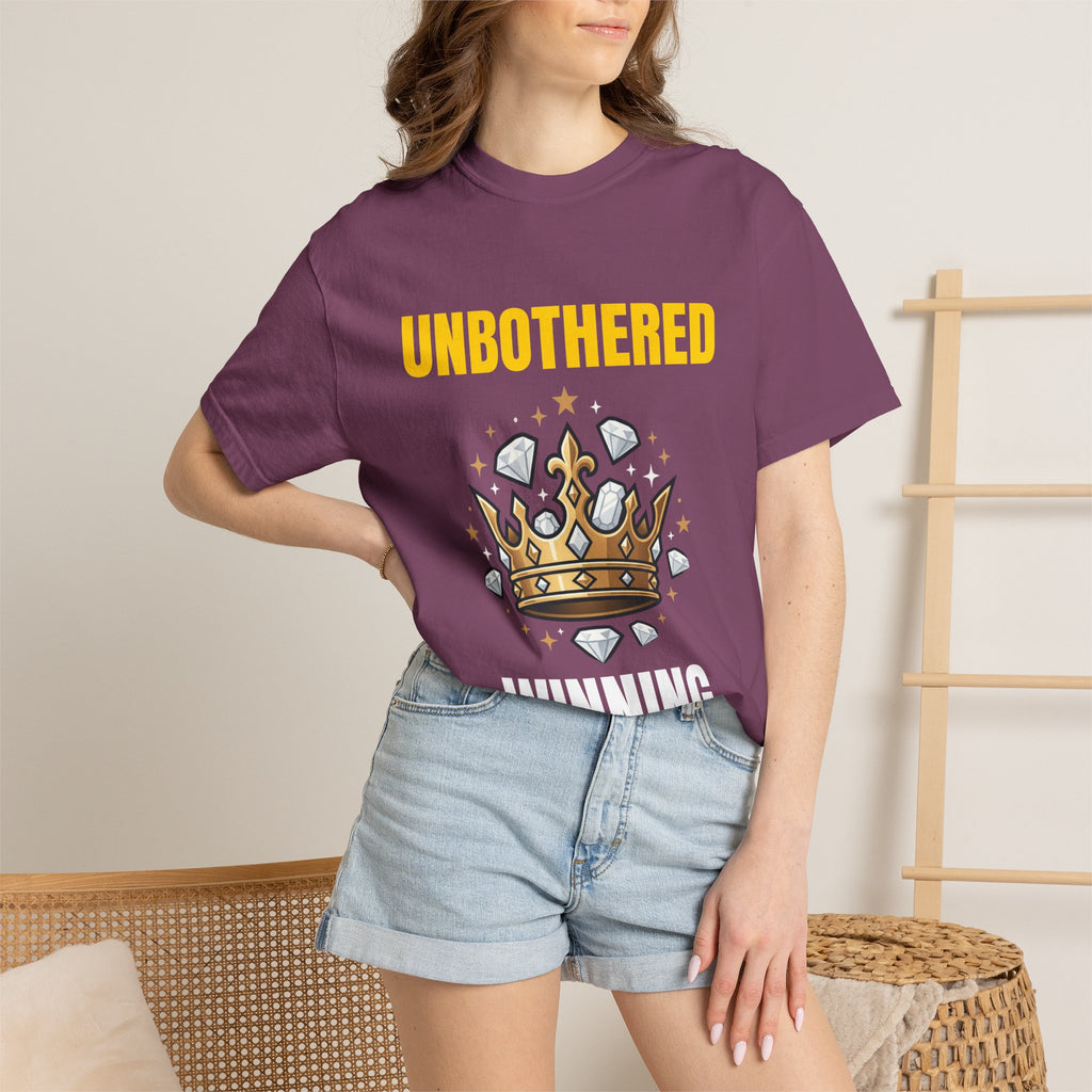 Unbothered Winning T-Shirt — Crown Graphic Motivational Tee
