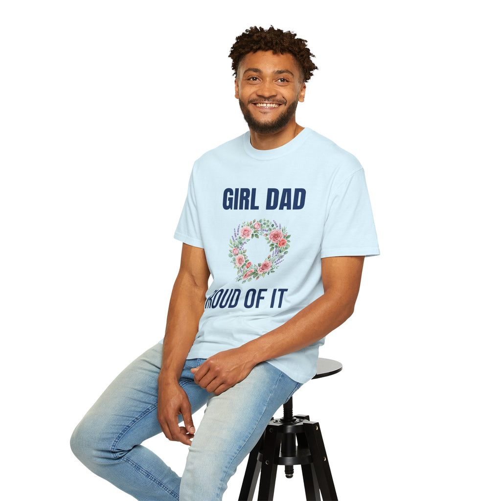 Girl Dad Floral Wreath T-Shirt — Proud Girl Dad Father's Day Gift Tee