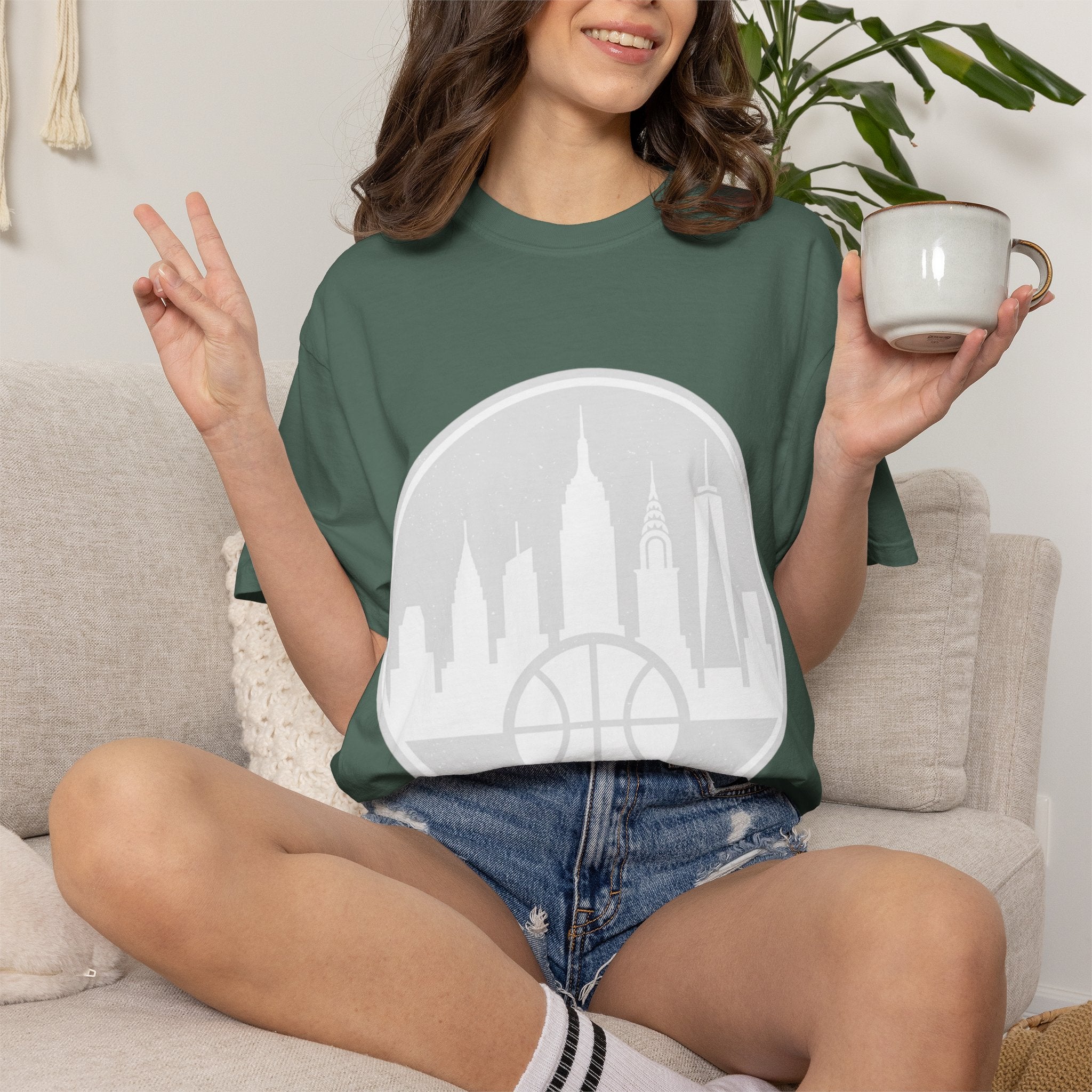 City Skyline Basketball T-Shirt — Urban Basketball Graphic Tee