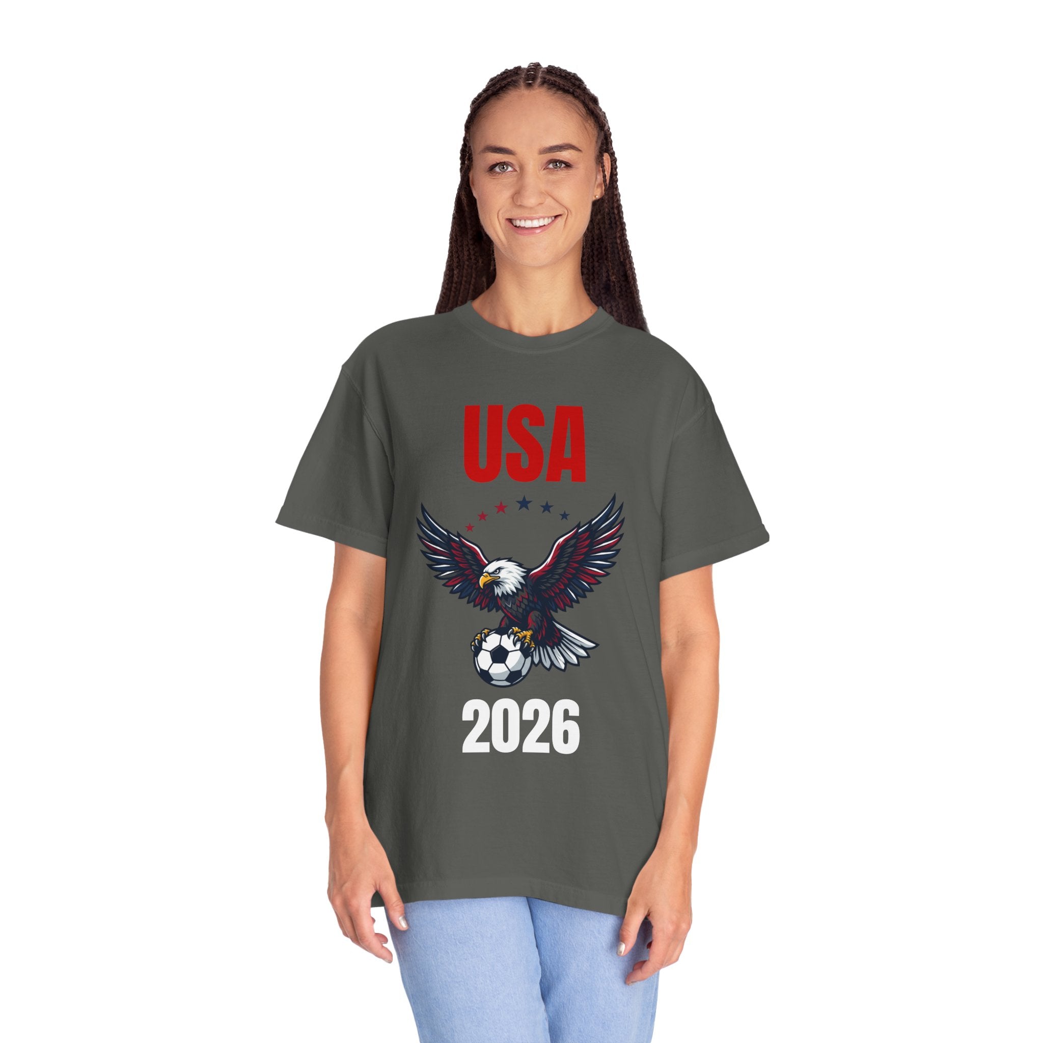 USA 2026 Eagle Soccer T-Shirt — Patriotic Men’s Women’s Team Fan Tee