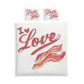 I Love Bacon Cotton Duvet Cover Set – Romantic Breakfast-In-Bed Bedding